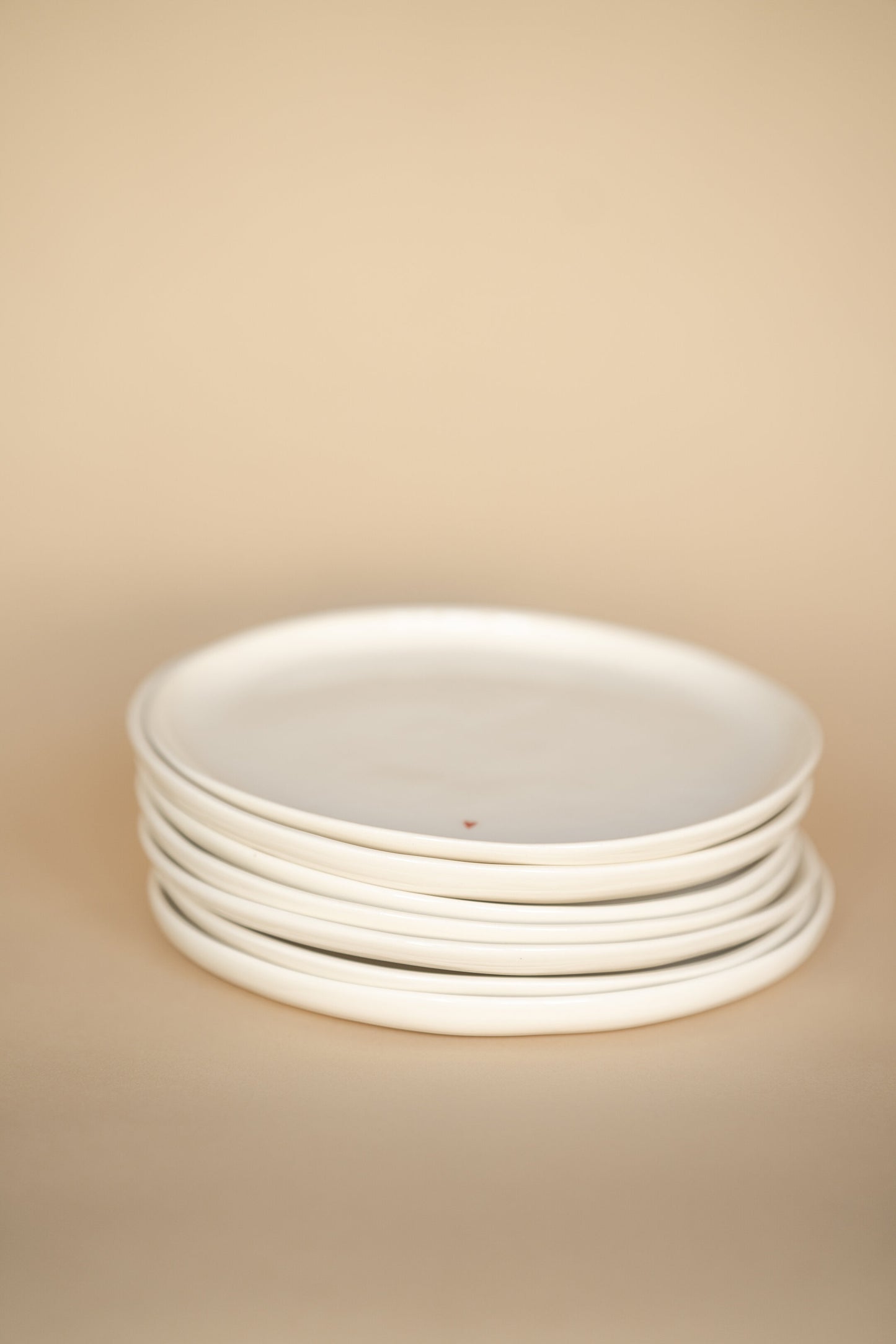 Handmade Porcelain Dinner Plates. OFF-WHITE