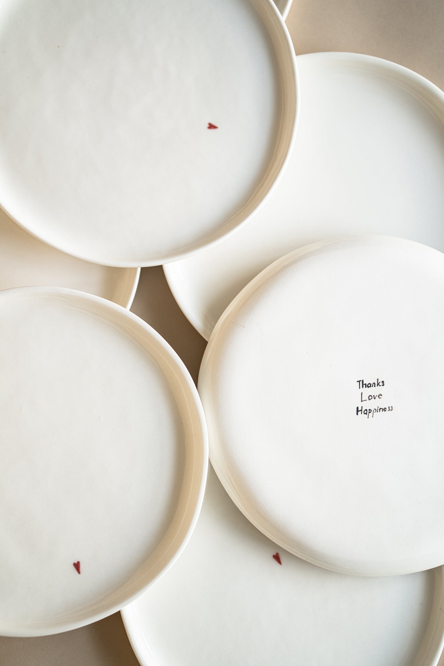 Handmade Porcelain Dinner Plates. OFF-WHITE