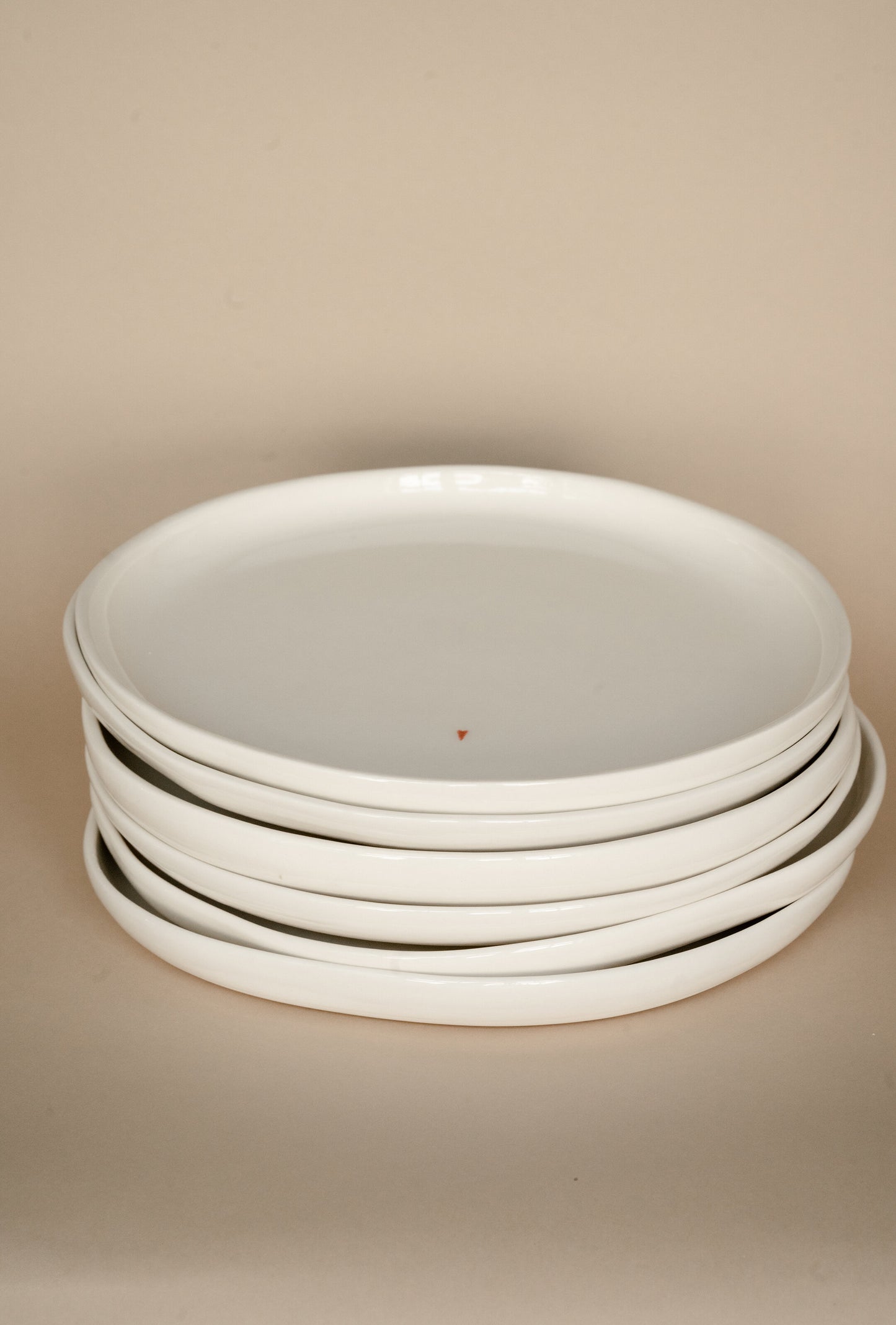 Handmade Porcelain Dinner Plates. OFF-WHITE