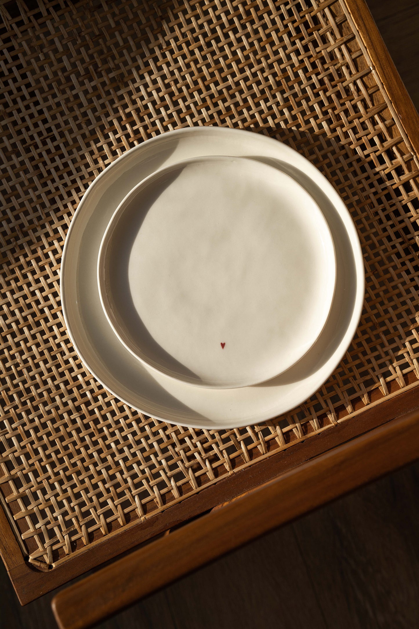 Handmade Porcelain Dinner Plates. OFF-WHITE