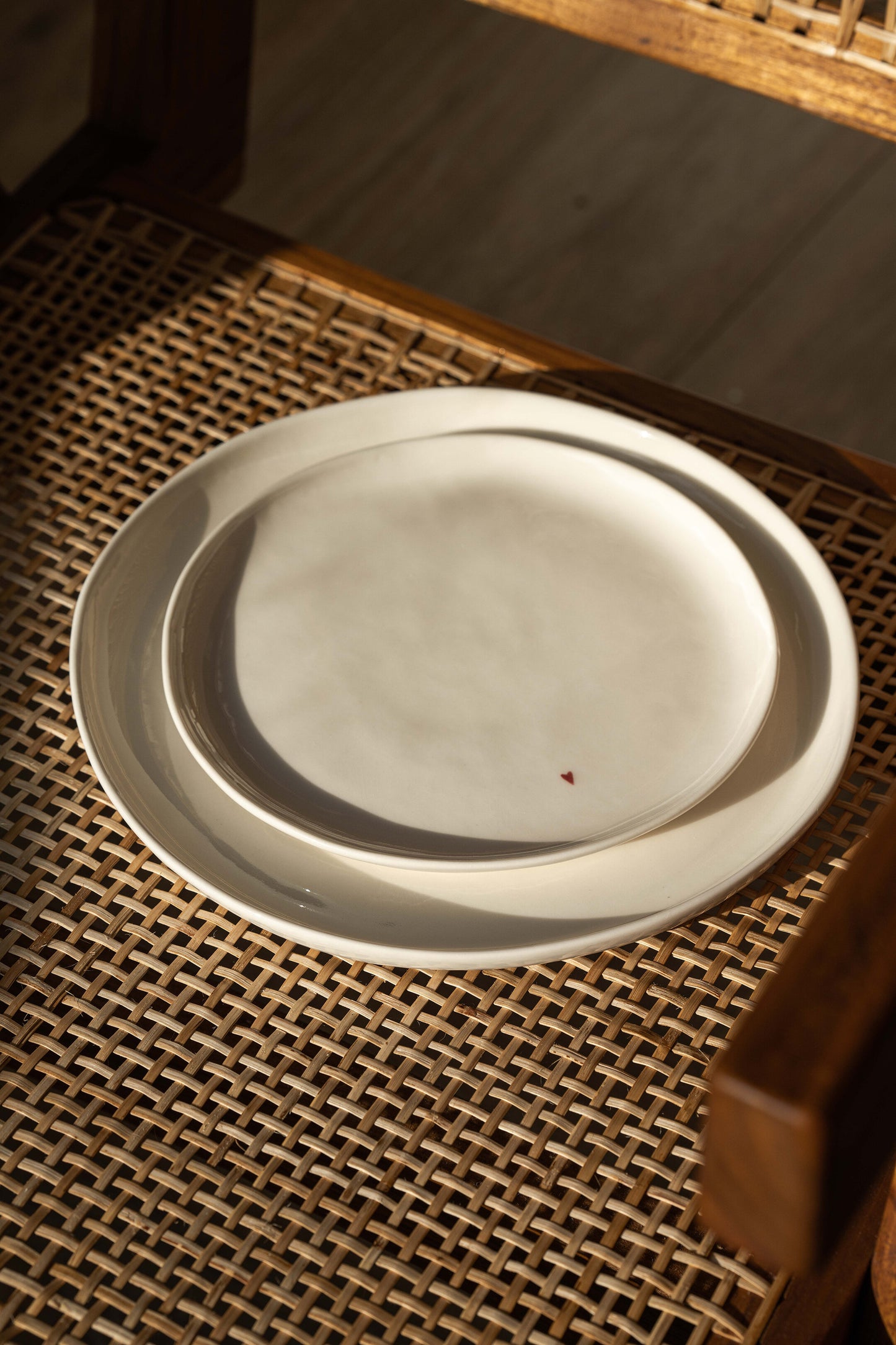 Handmade Porcelain Dinner Plates. OFF-WHITE