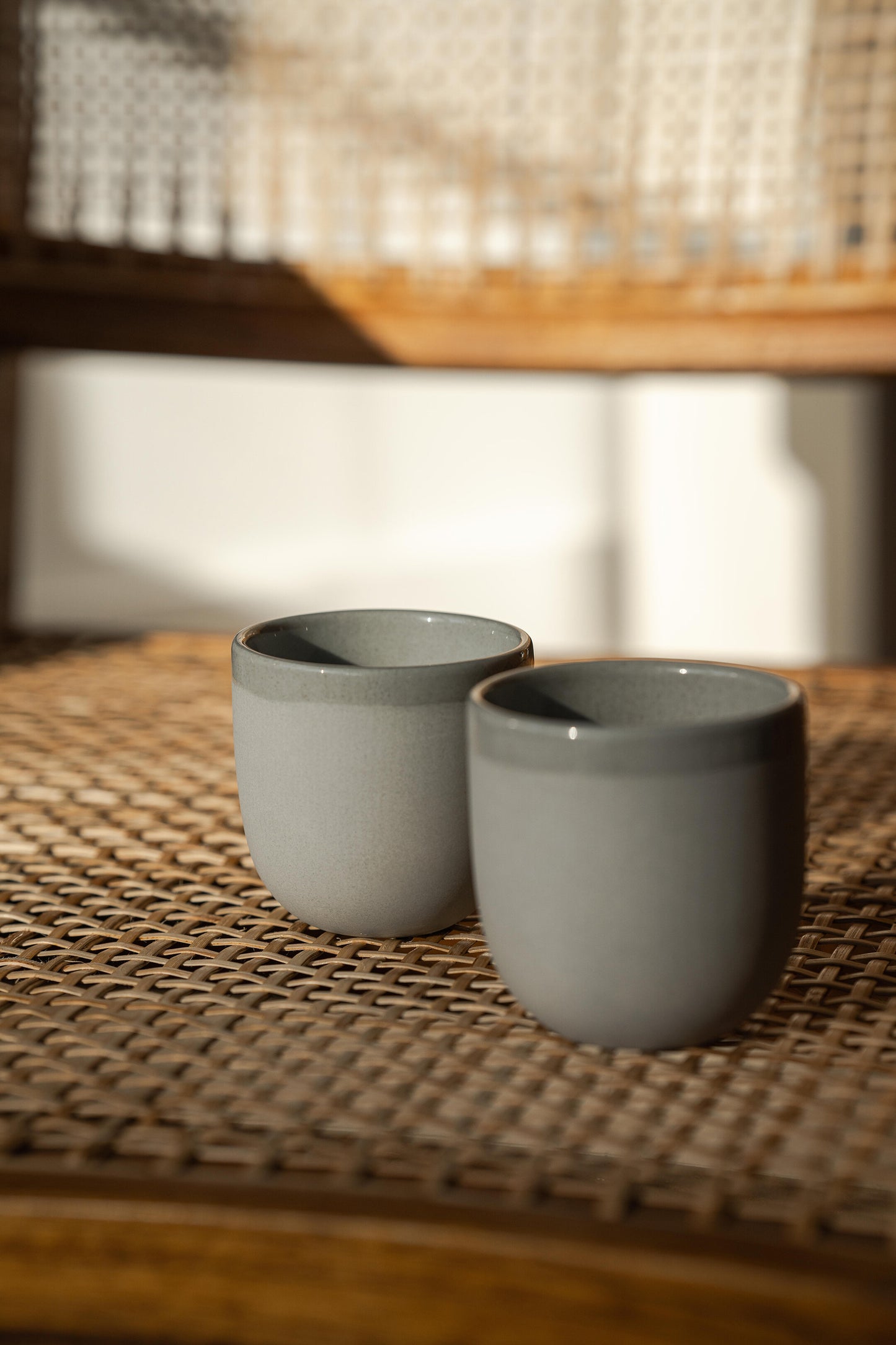 Handmade Porcelain Espresso Cup. Gray sky