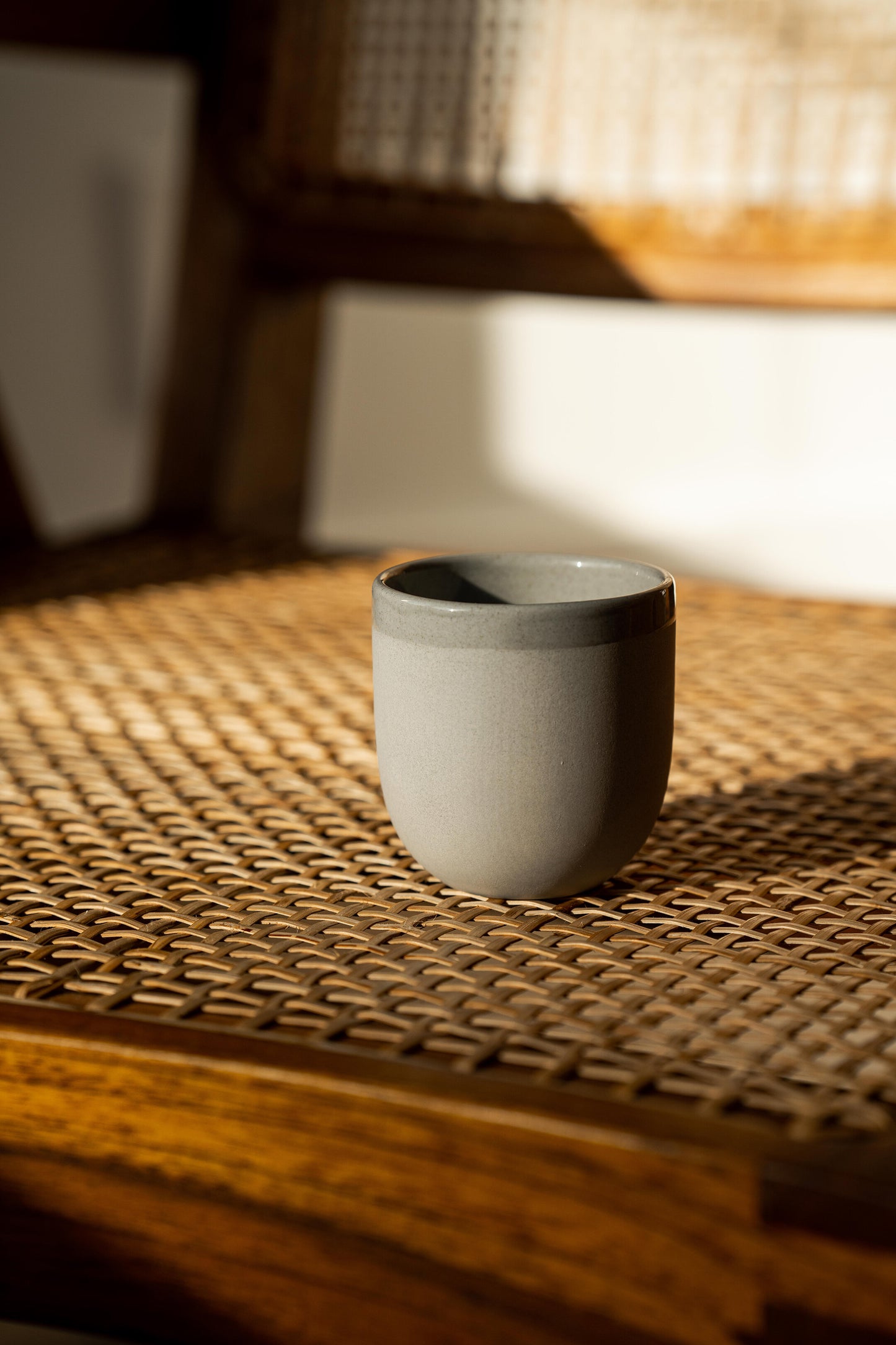 Handmade Porcelain Espresso Cup. Gray sky