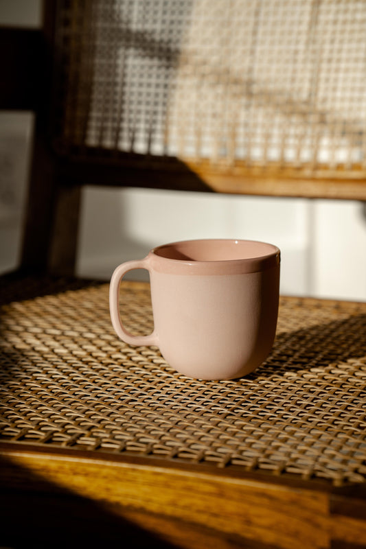 Handmade Porcelain Coffee Mug. Powder Pink