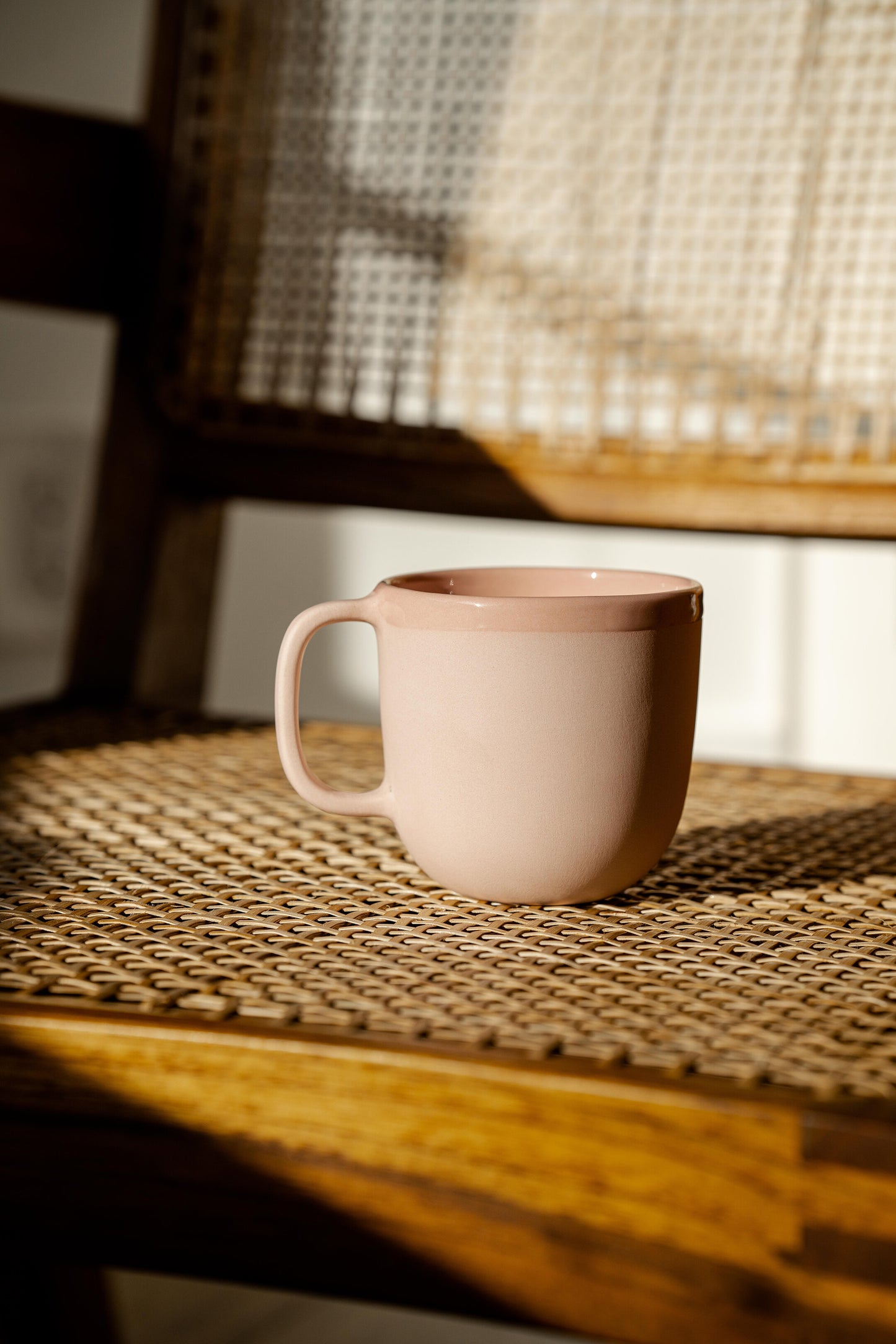 Handmade Porcelain Coffee Mug. Powder Pink