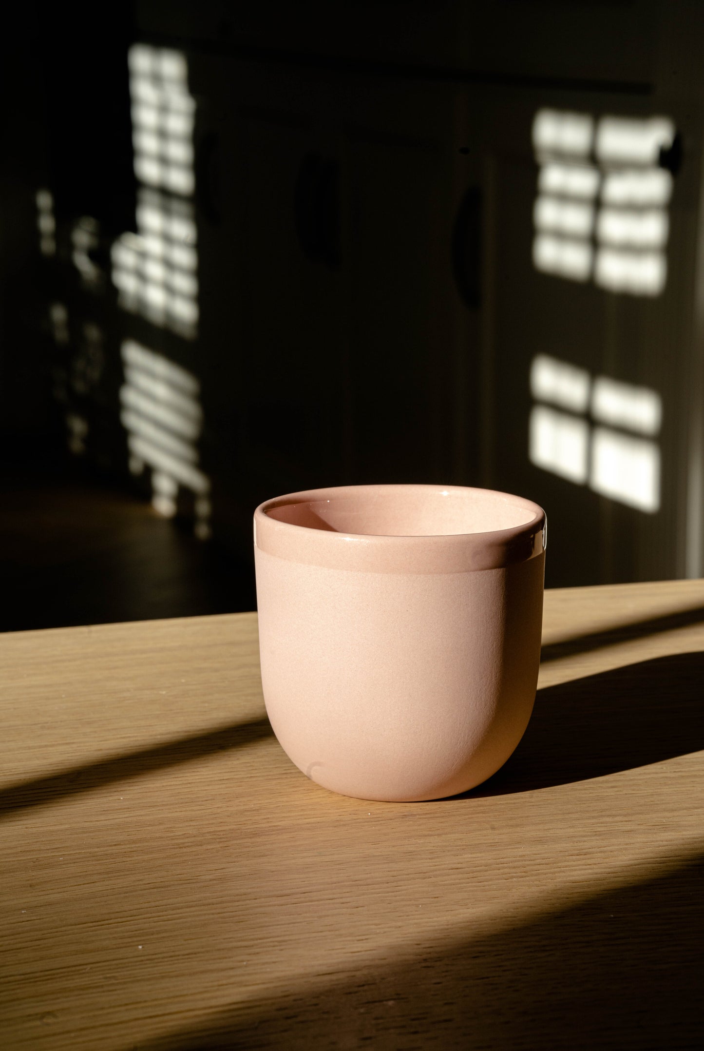 Handmade Porcelain Coffee Cup. Powder Pink