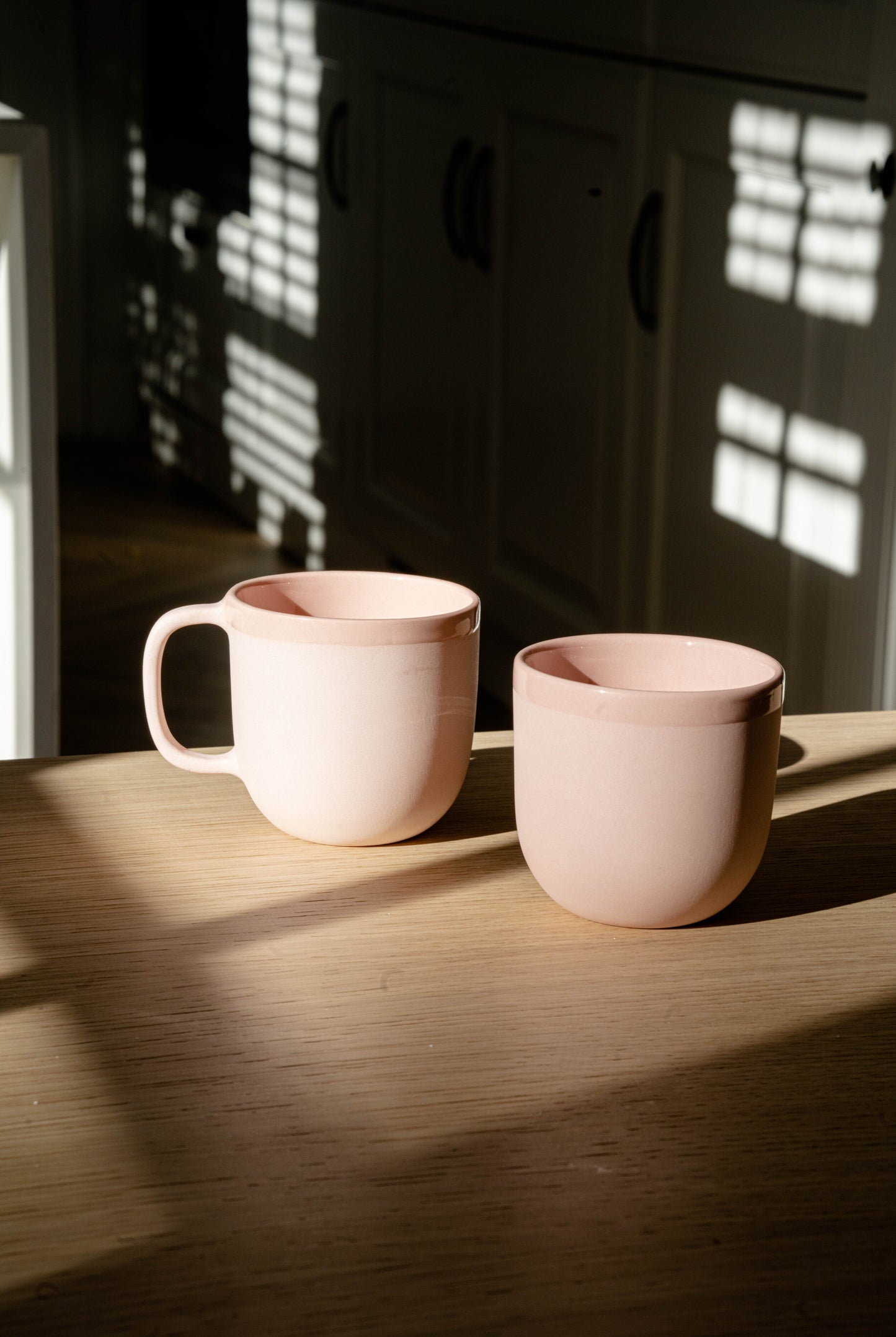 Handmade Porcelain Coffee Cup. Powder Pink