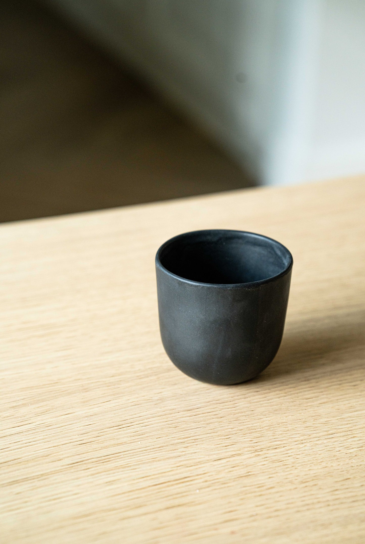 Black Matte Stoneware Coffee Tumbler