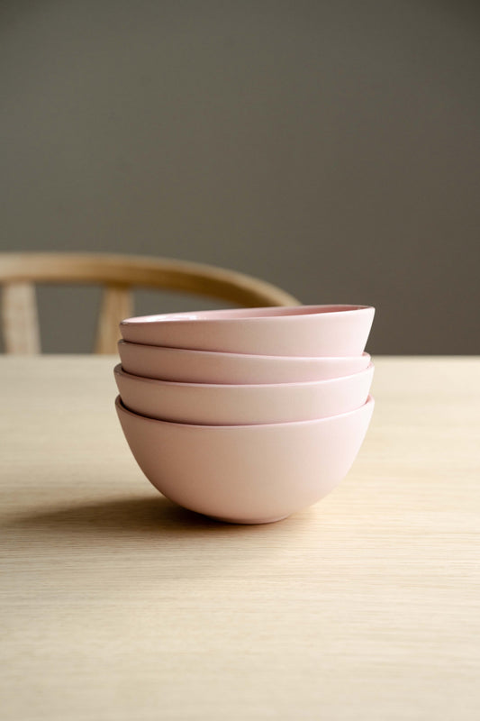 Handmade Porcelain Bowl. Powder Pink