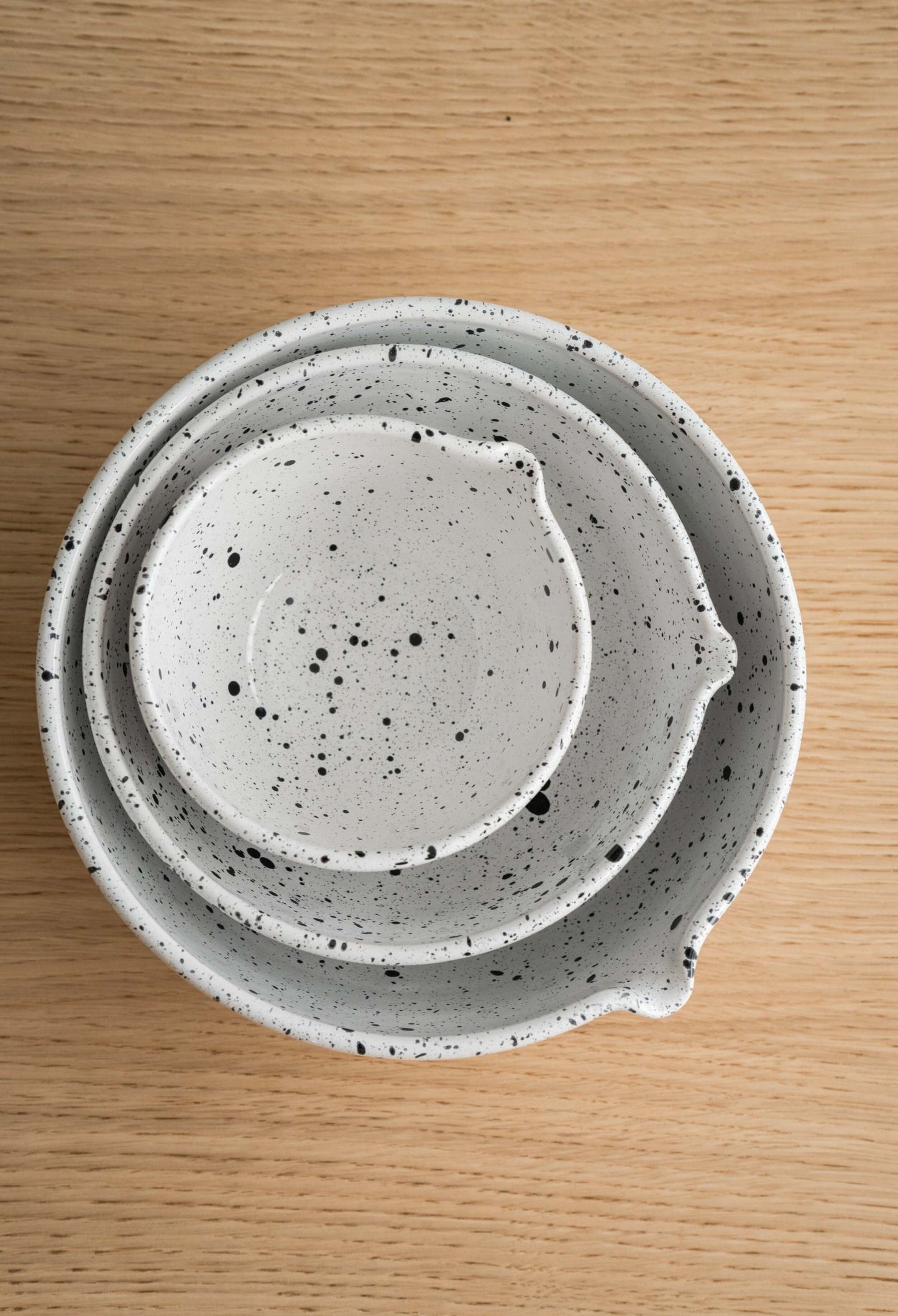 Deep Stoneware Mixing & Serving Nesting Bowl Set