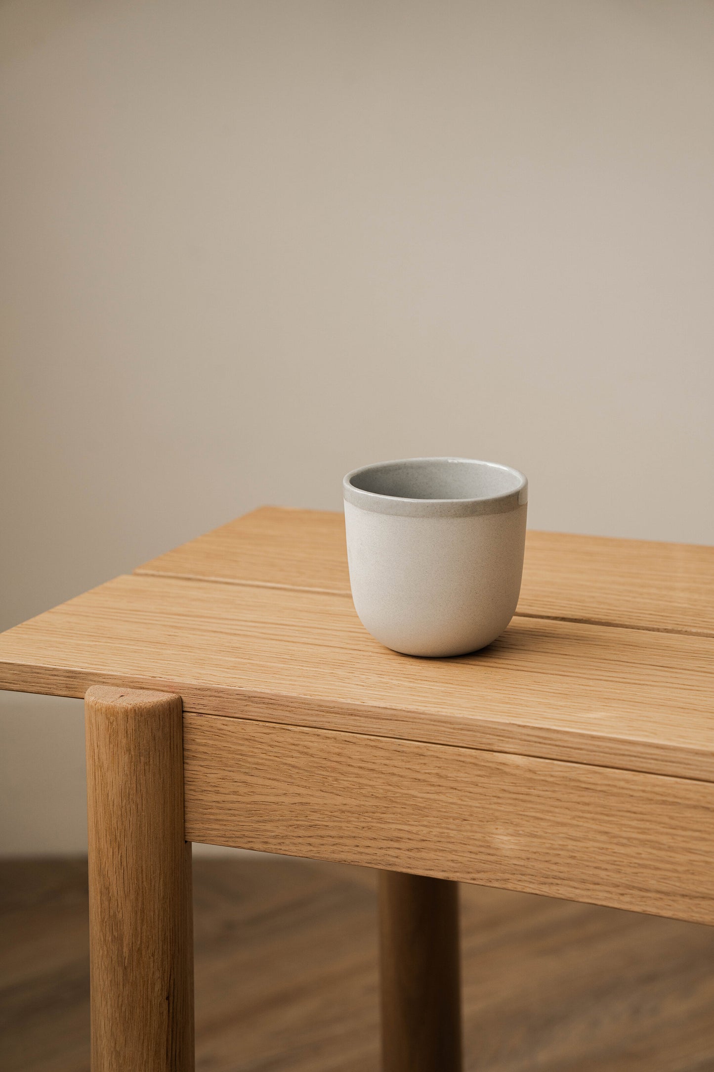 Handmade Porcelain Coffee Cup. Gray Sky