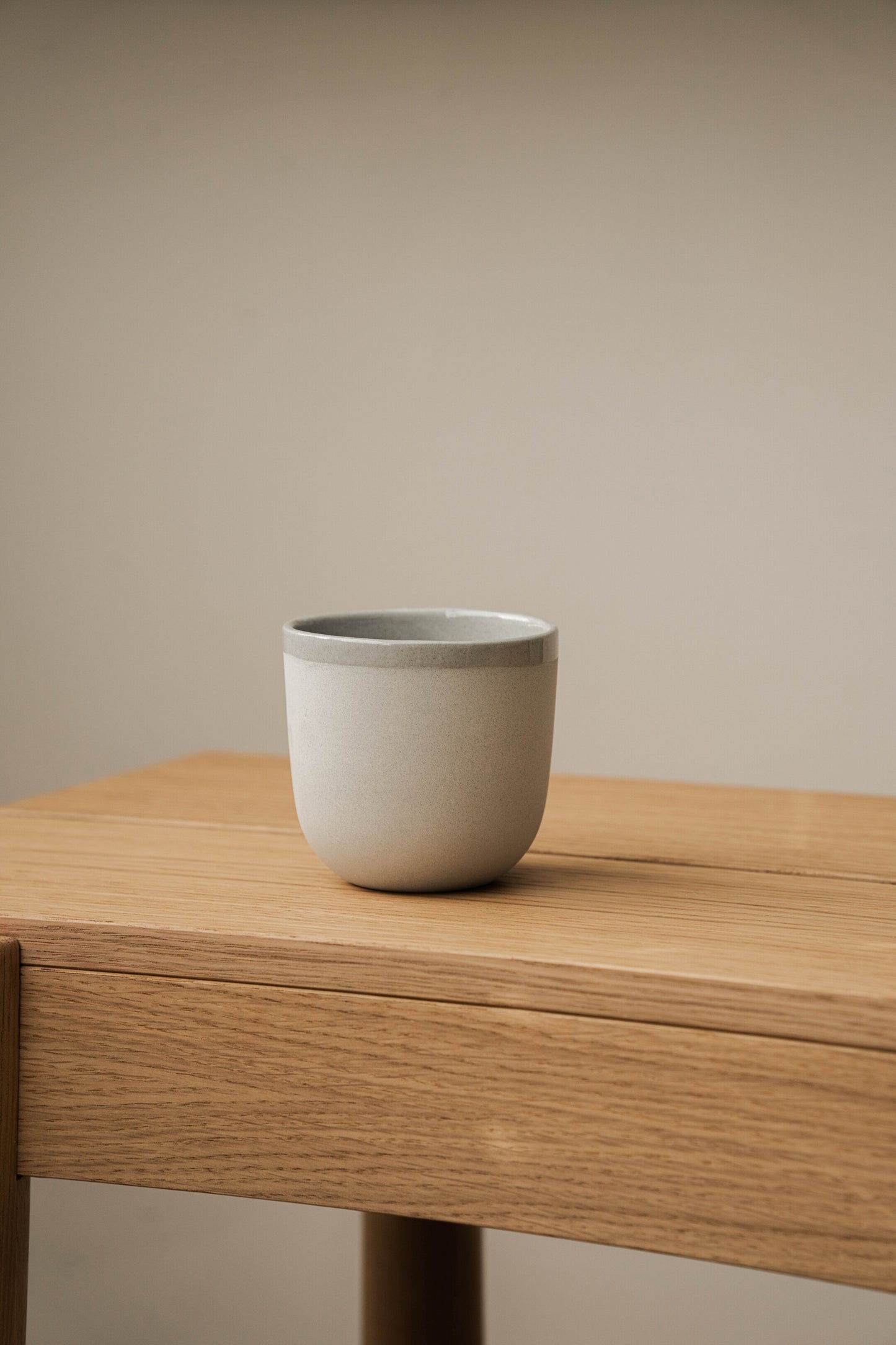 Handmade Porcelain Coffee Cup. Gray Sky