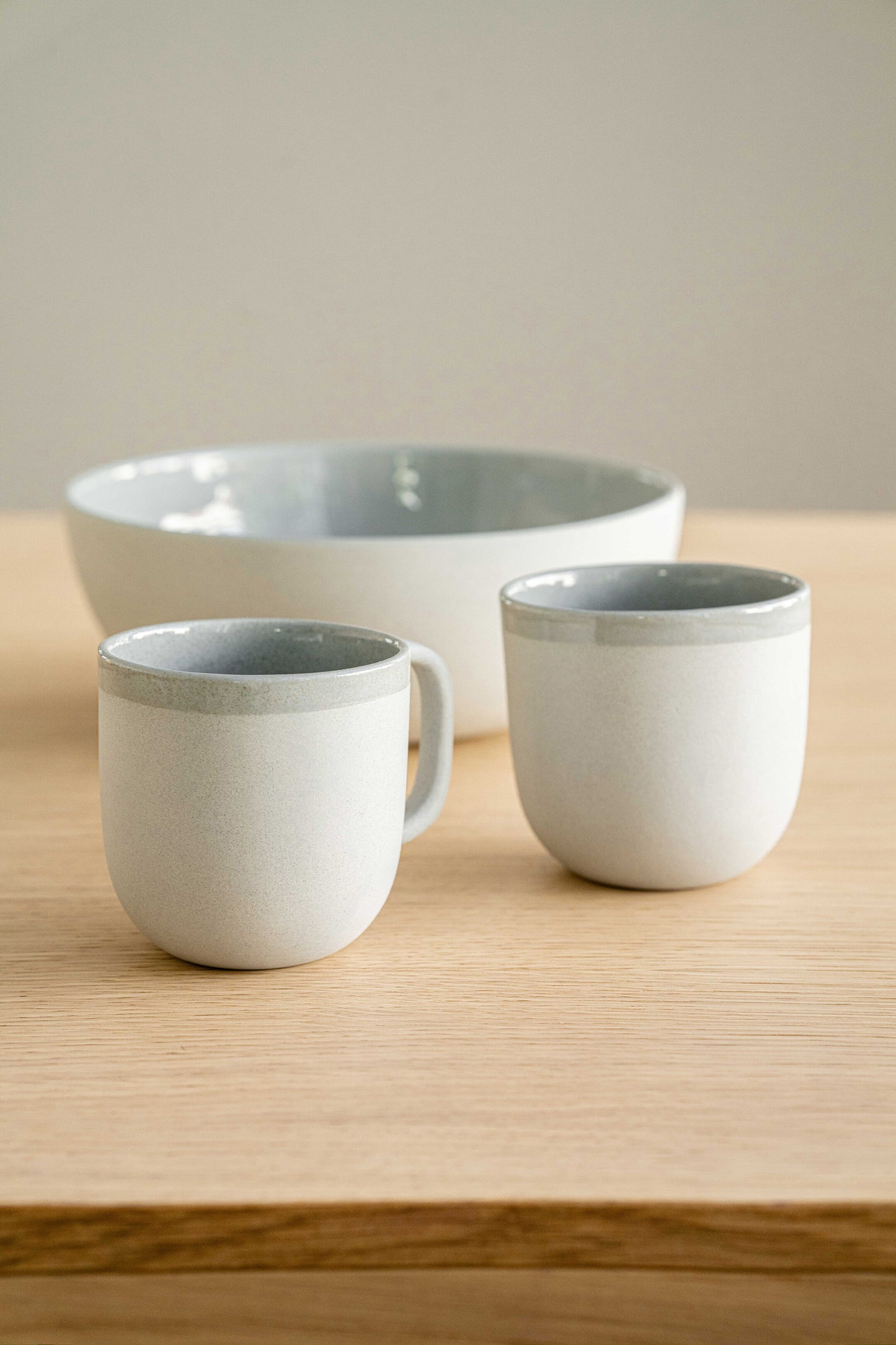 Handmade Porcelain Coffee Cup. Gray Sky