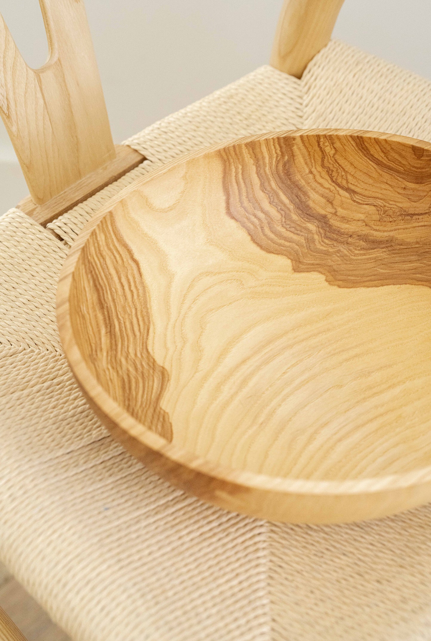 Hand-Carved Large Ash Wood Bowl