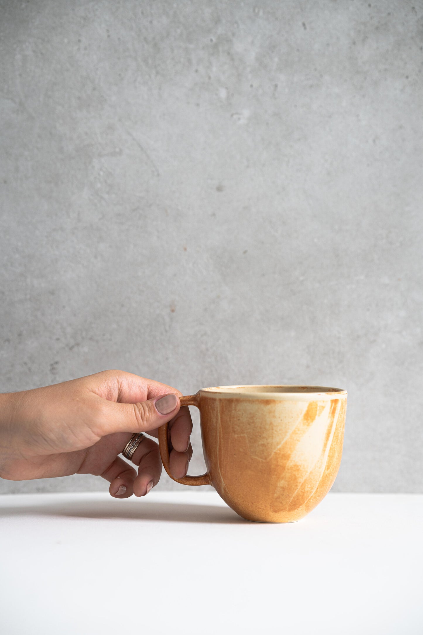 Beige Matte Stoneware Coffee Mug