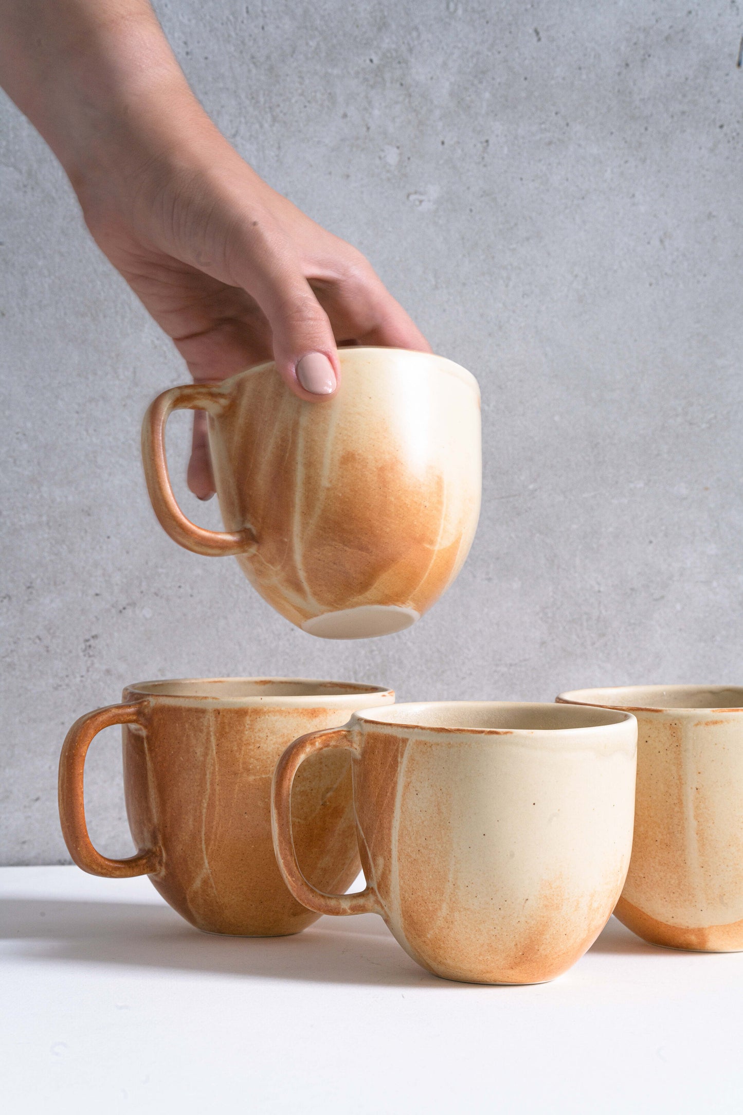 Beige Matte Stoneware Coffee Mug