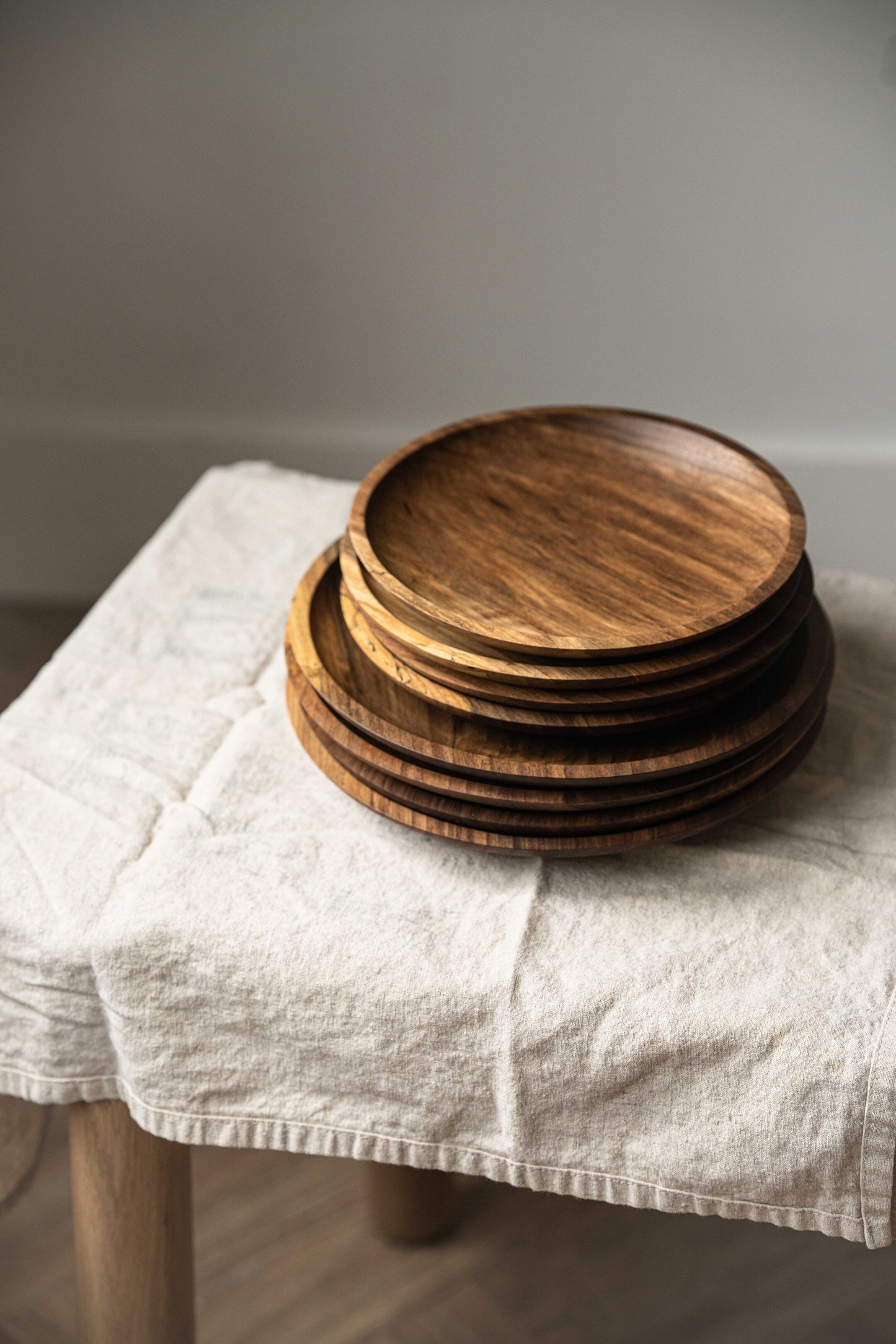 Hand Carved Walnut Wood Plate