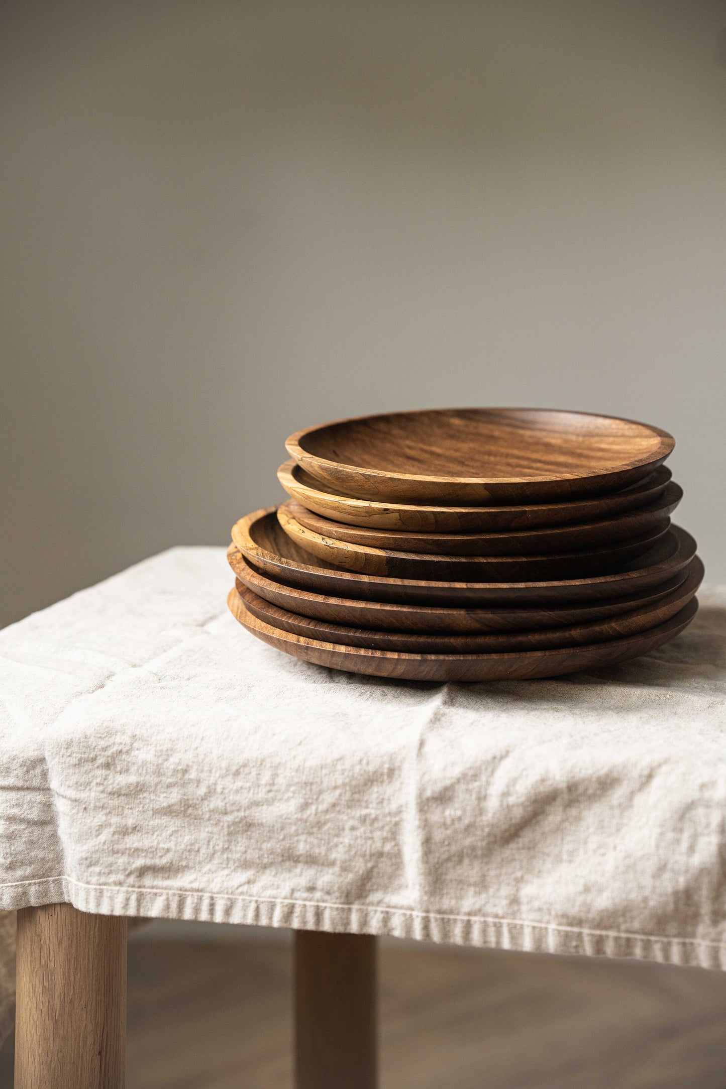 Hand Carved Walnut Wood Plate