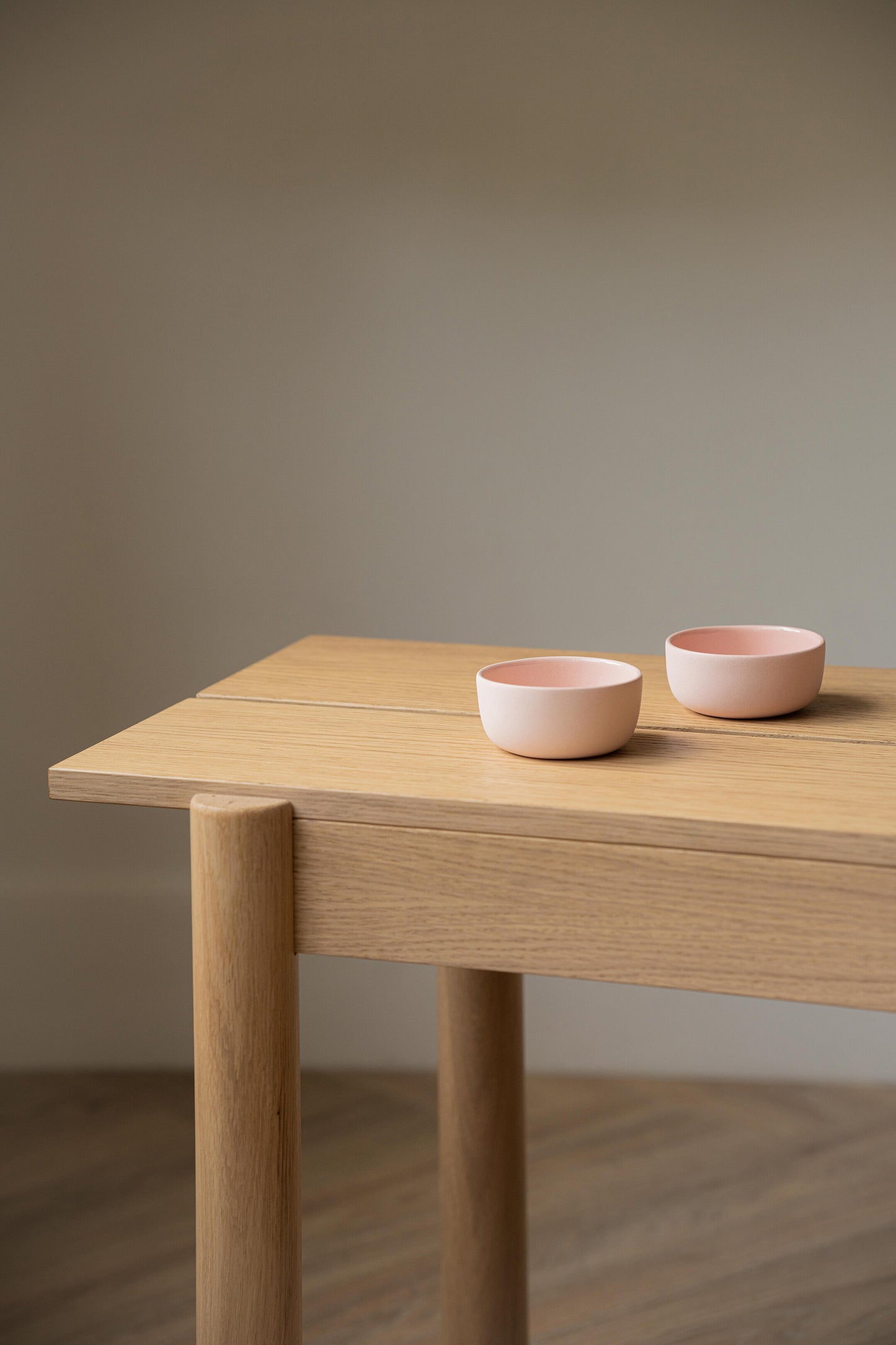 Handmade Porcelain Pinch Bowl. Powder Pink