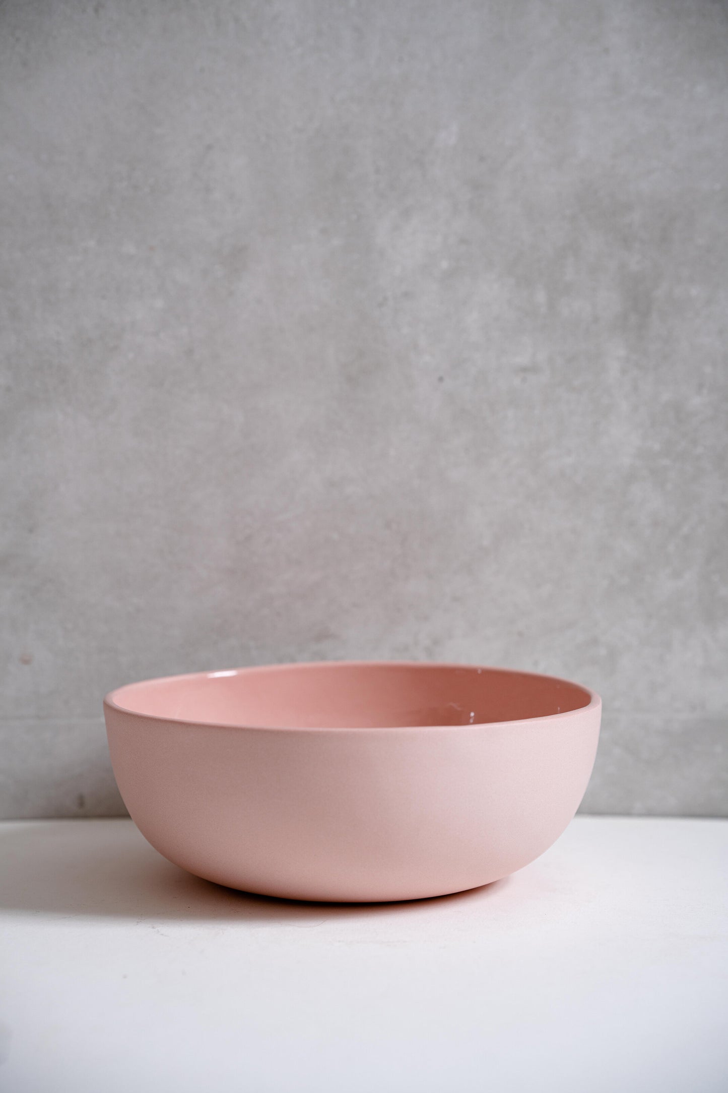 Handmade Porcelain Salad Serving Bowl. Powder Pink