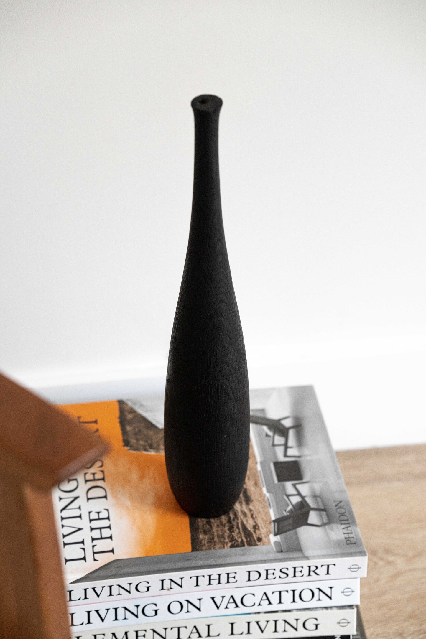 Tall Charred Wood Vase