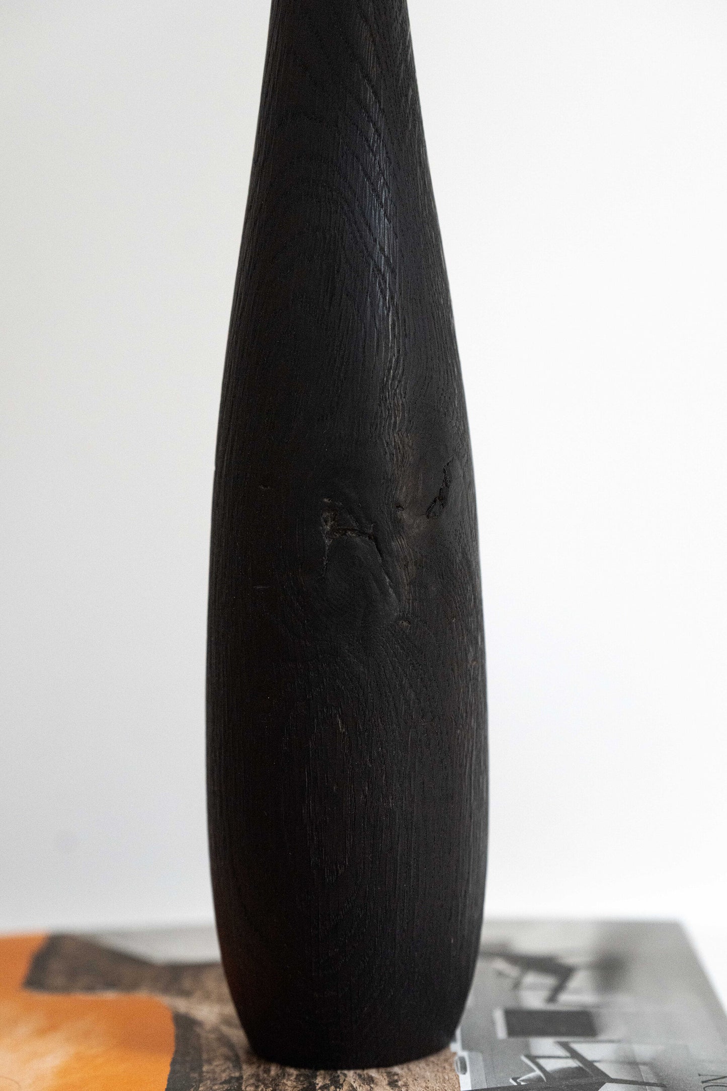 Tall Charred Wood Vase