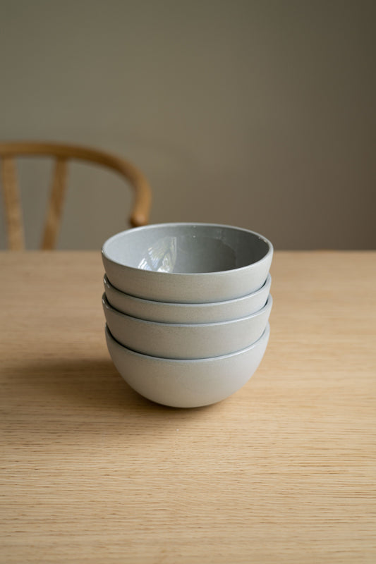 Handmade Porcelain Bowl. Gray Sky