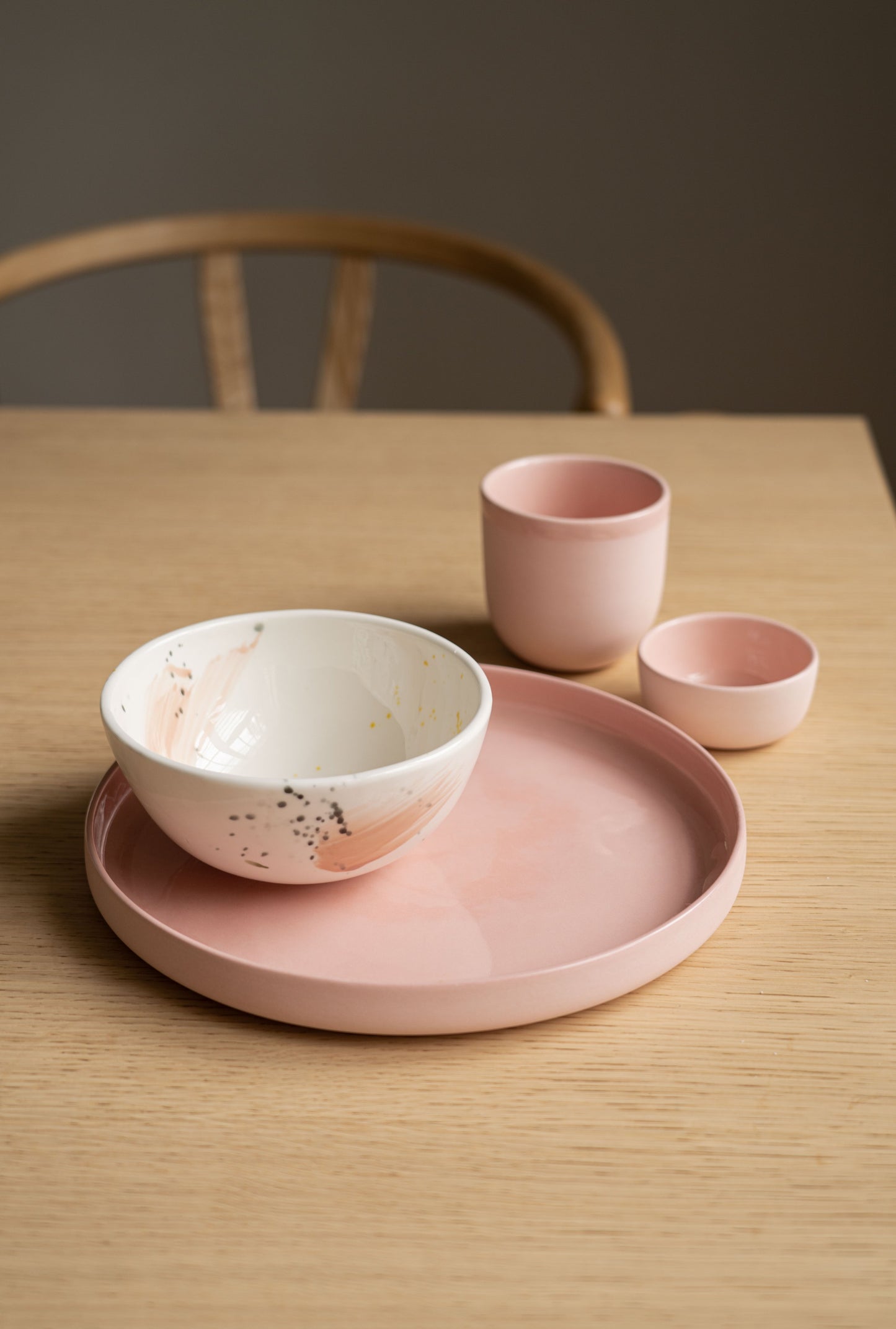 Handmade Porcelain Coffee Cup. Powder Pink