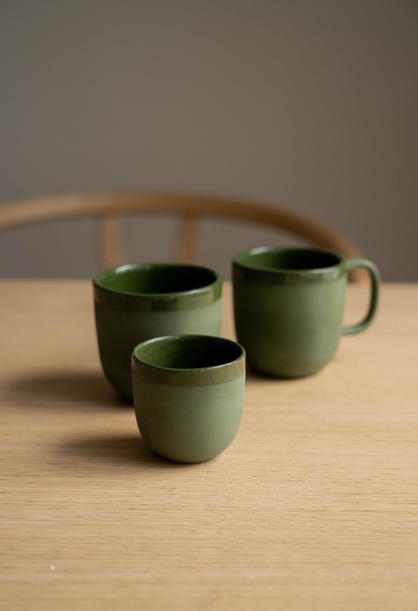 Handmade Porcelain Coffee Cup. Green