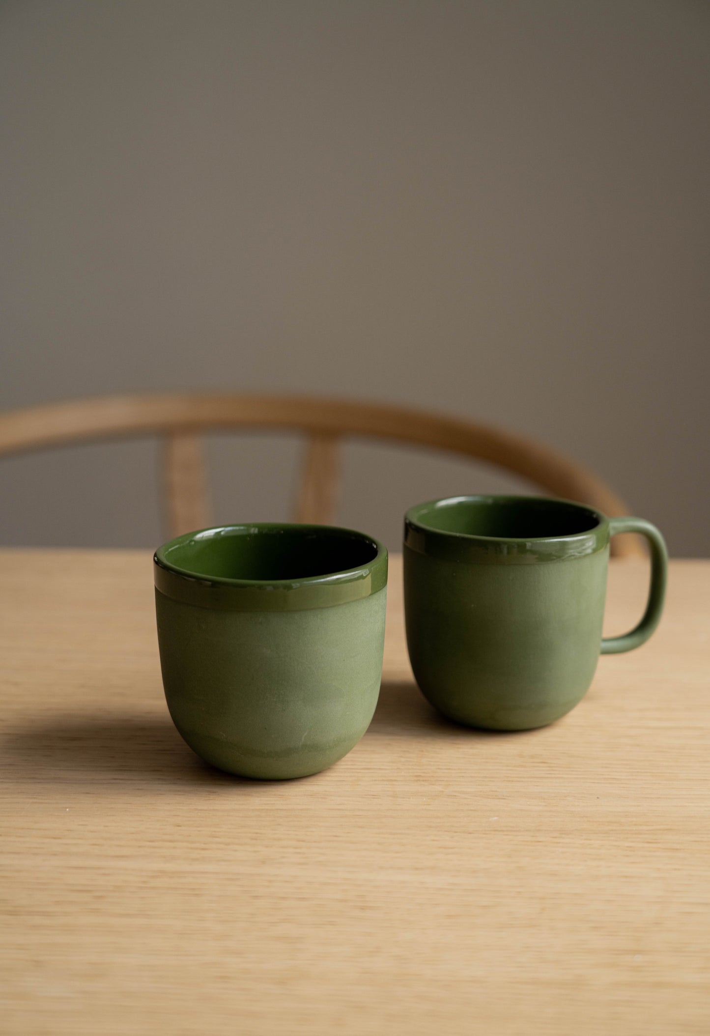 Handmade Porcelain Coffee Mug. Green