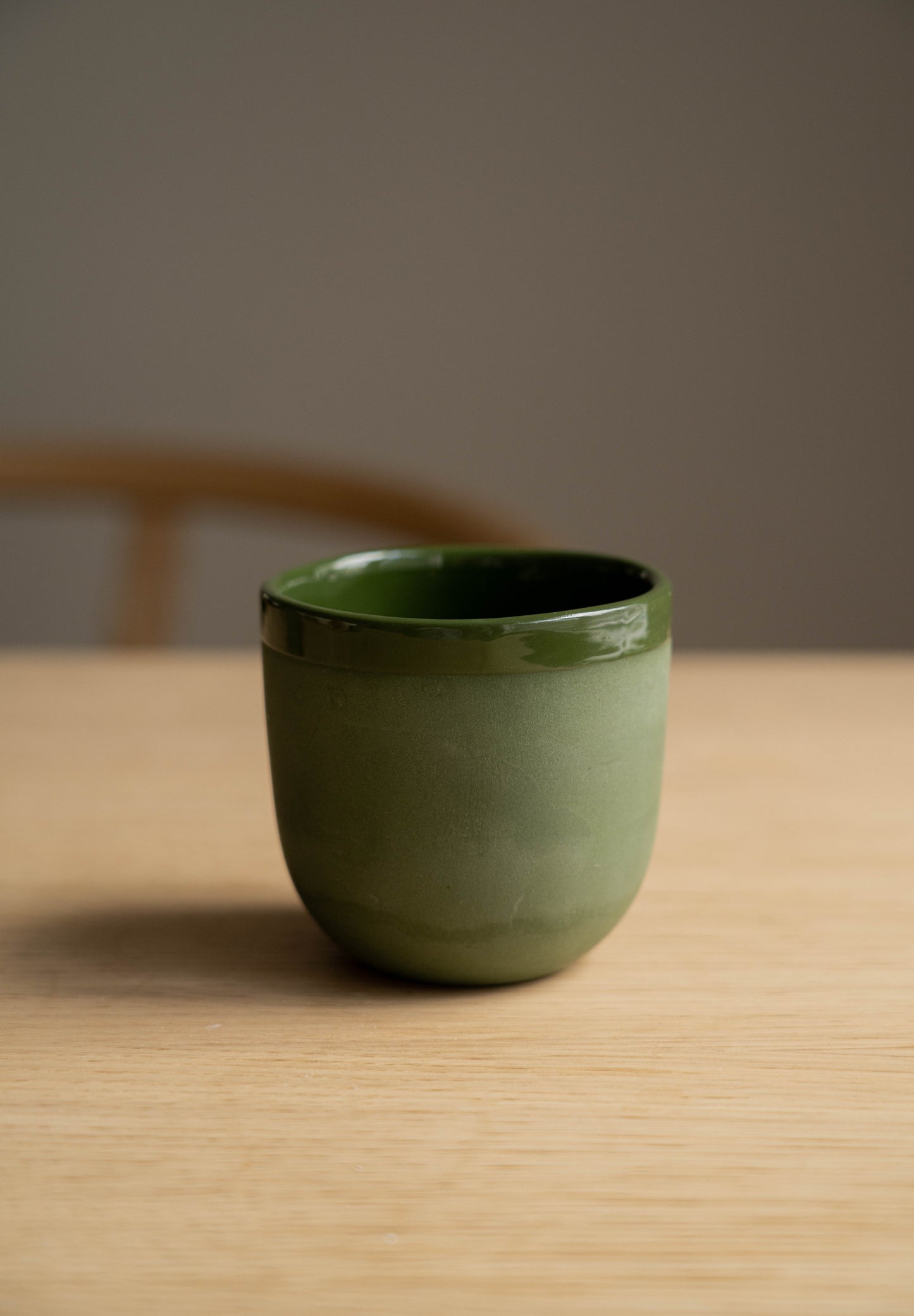 Handmade Porcelain Coffee Cup. Green