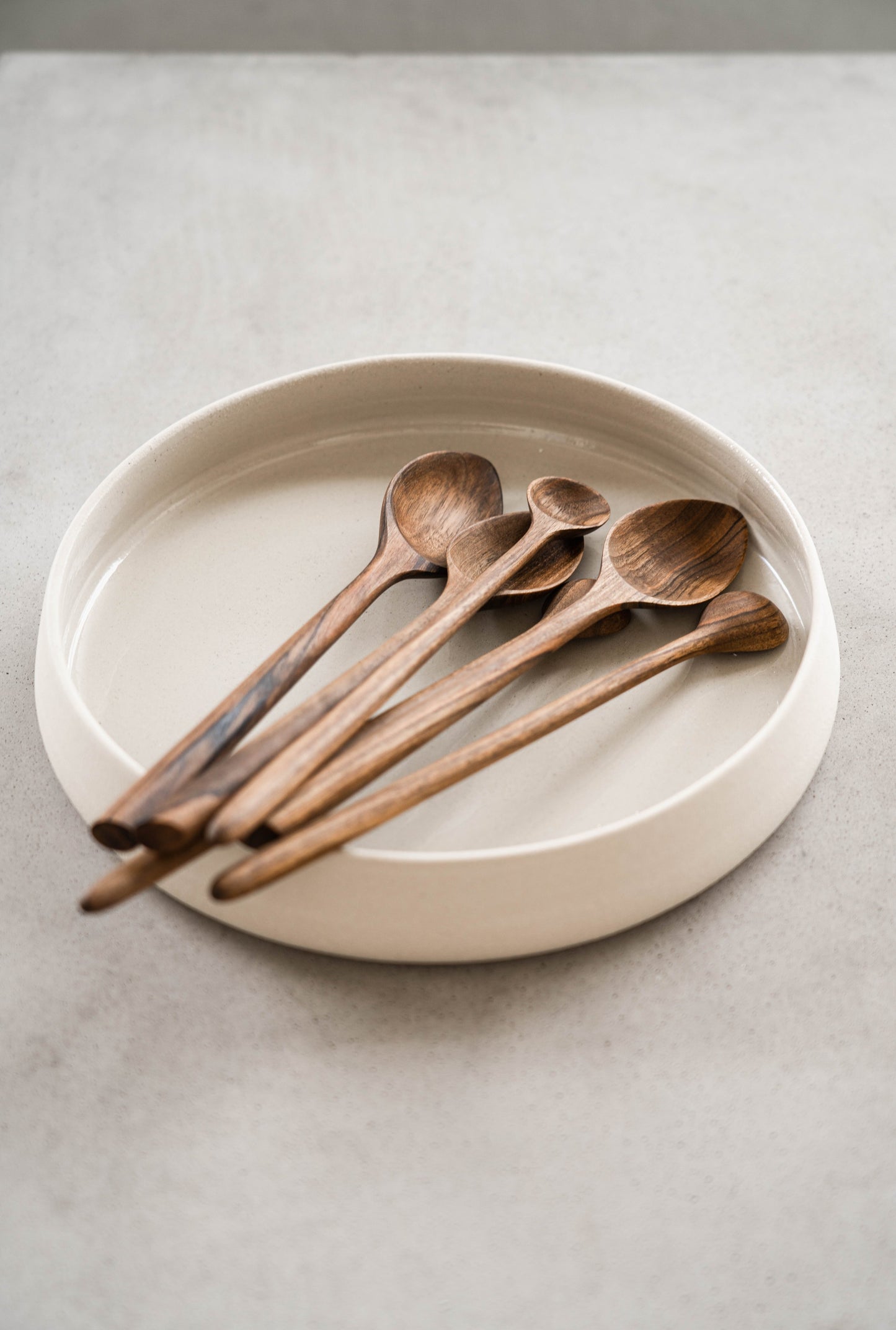 Handmade Stoneware Dinner Plates with High Sides and Transparent Glaze