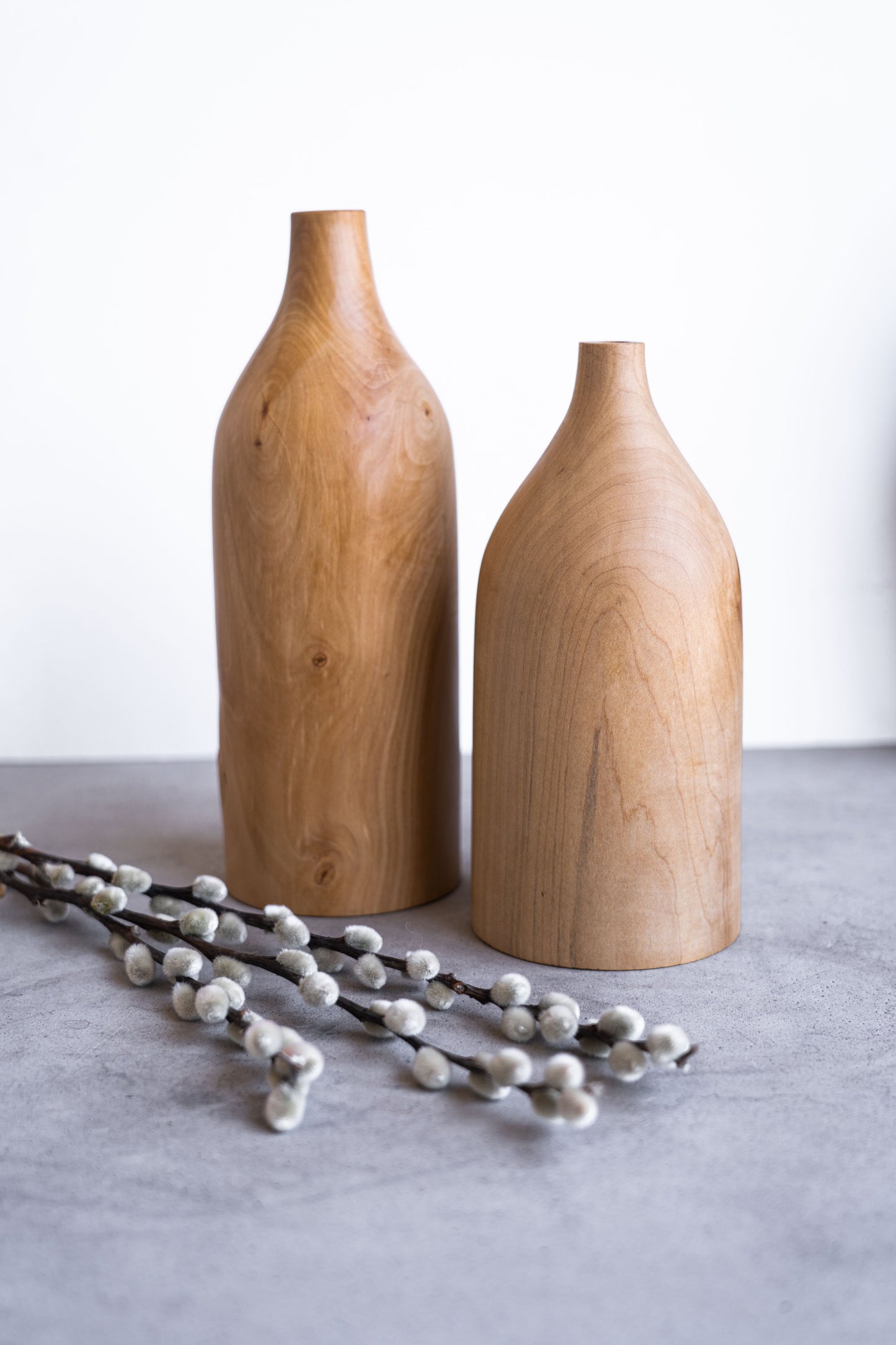 Pear Wood Bottle Shaped Vase