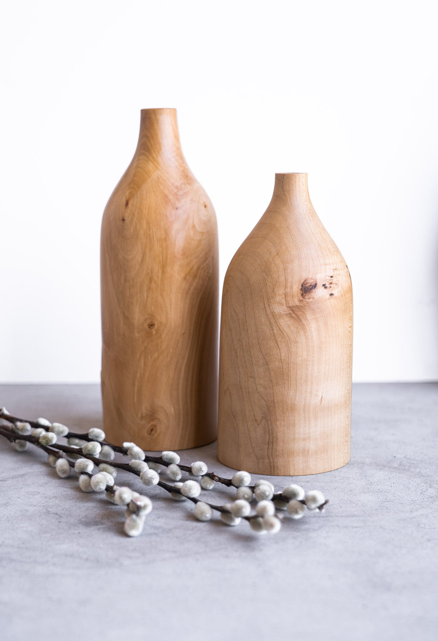 Pear Wood Bottle Shaped Vase