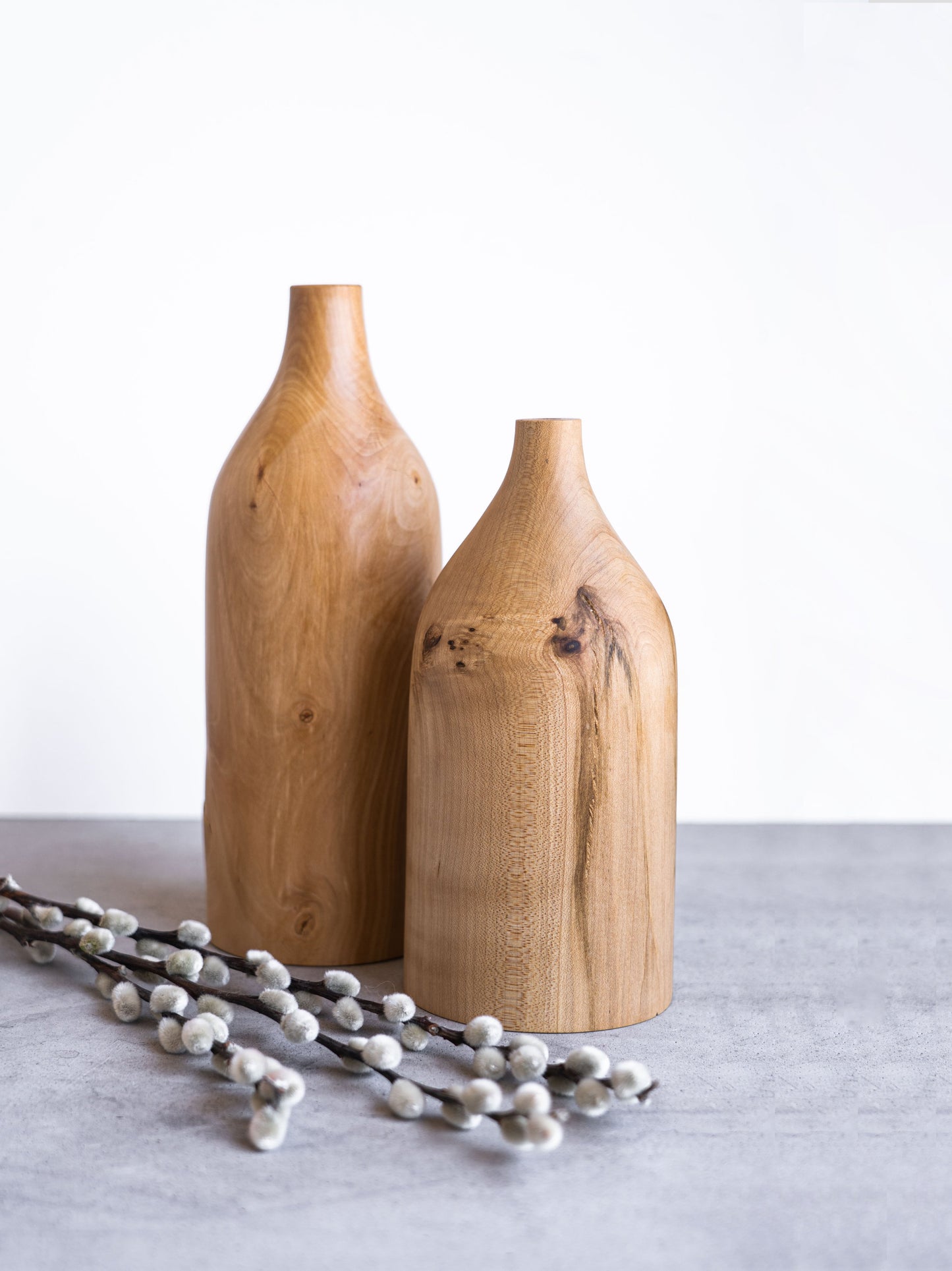 Pear Wood Bottle Shaped Vase