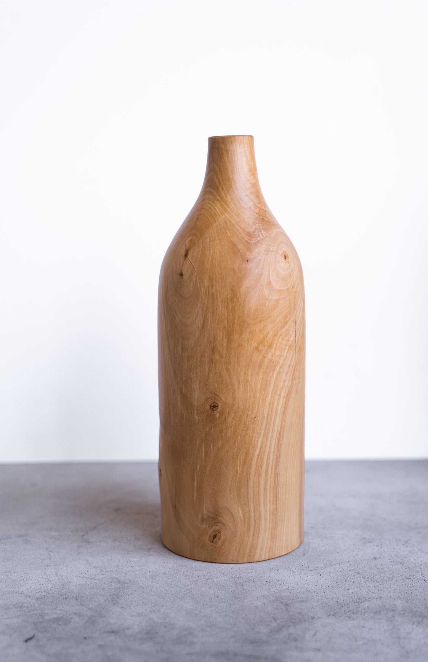 Pear Wood Bottle Shaped Vase