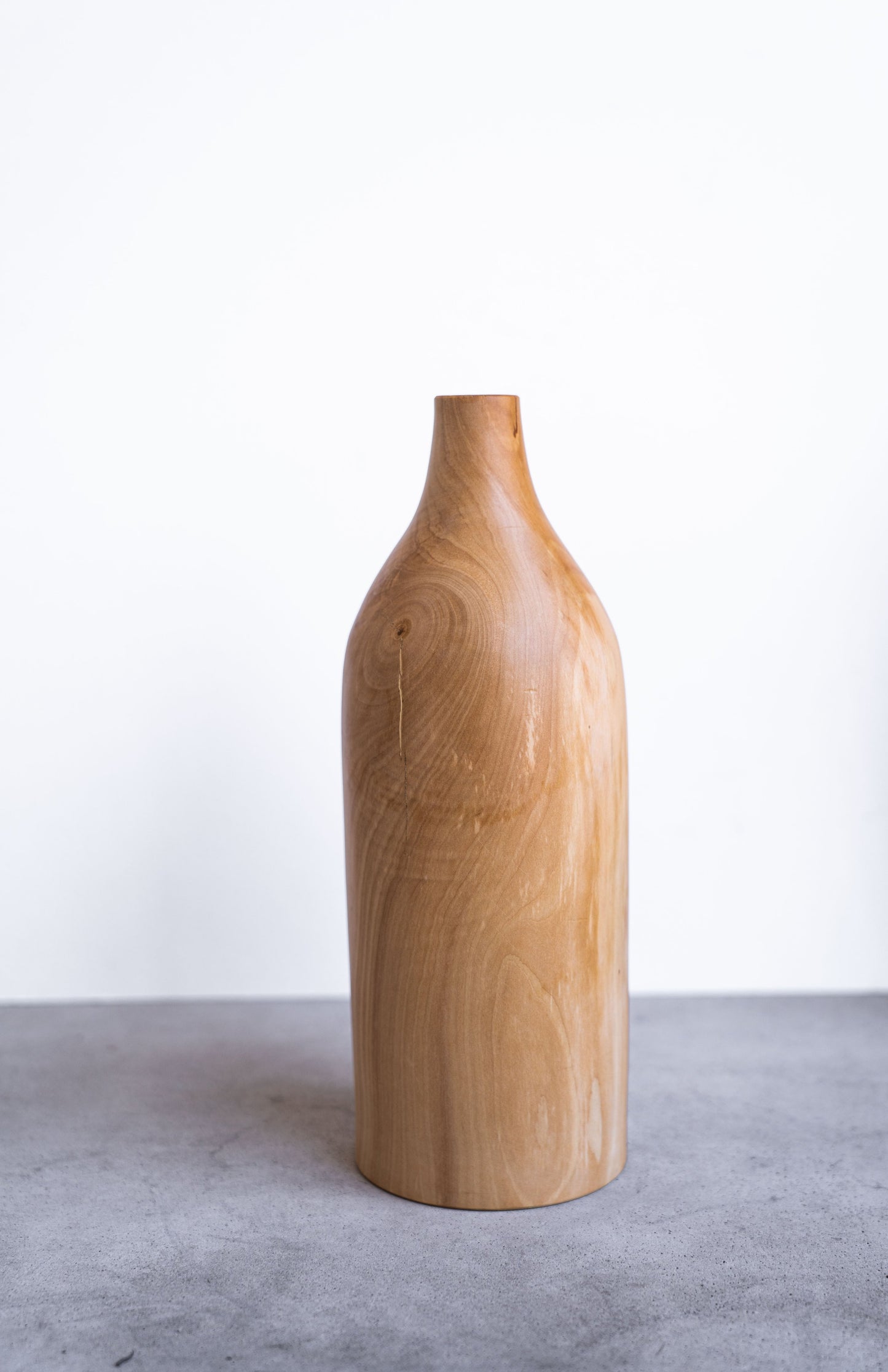 Pear Wood Bottle Shaped Vase