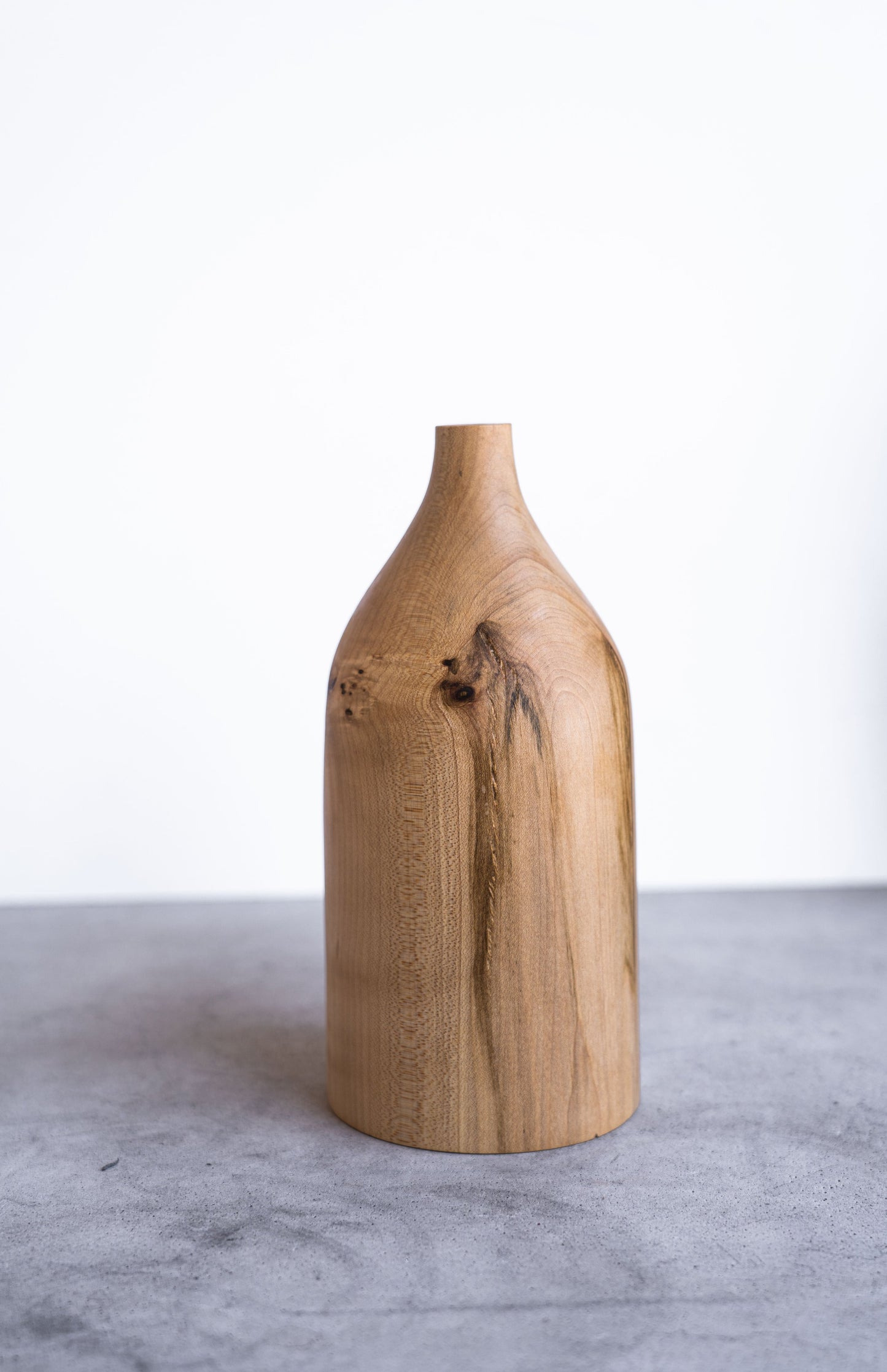 Pear Wood Bottle Shaped Vase