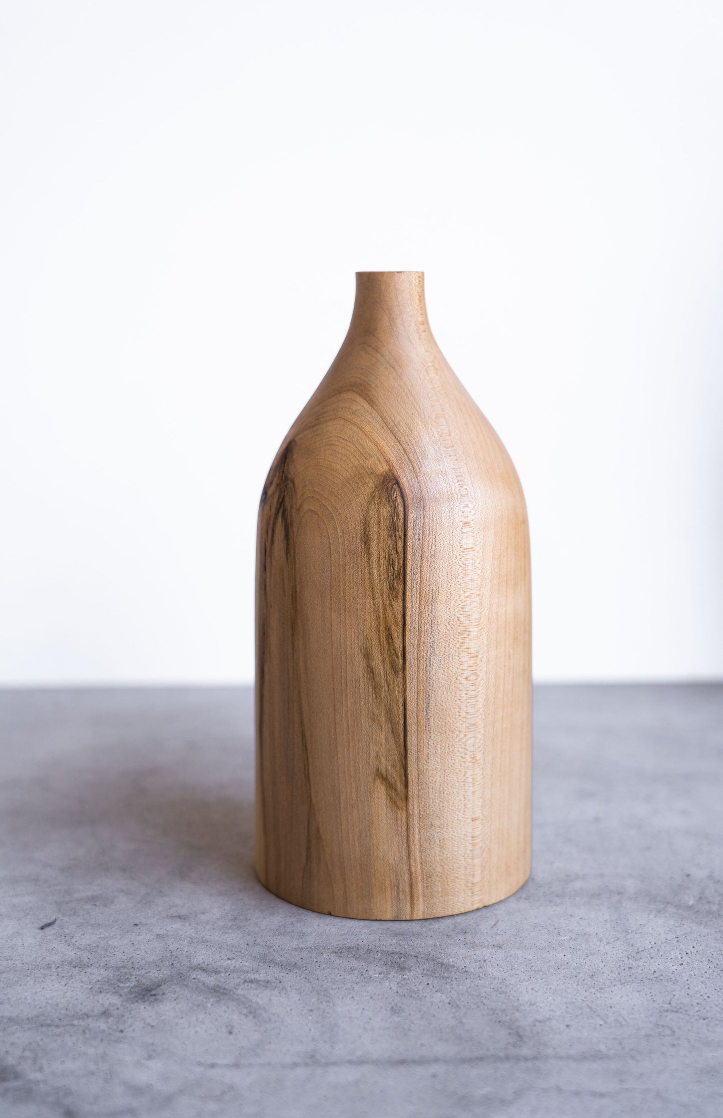 Pear Wood Bottle Shaped Vase