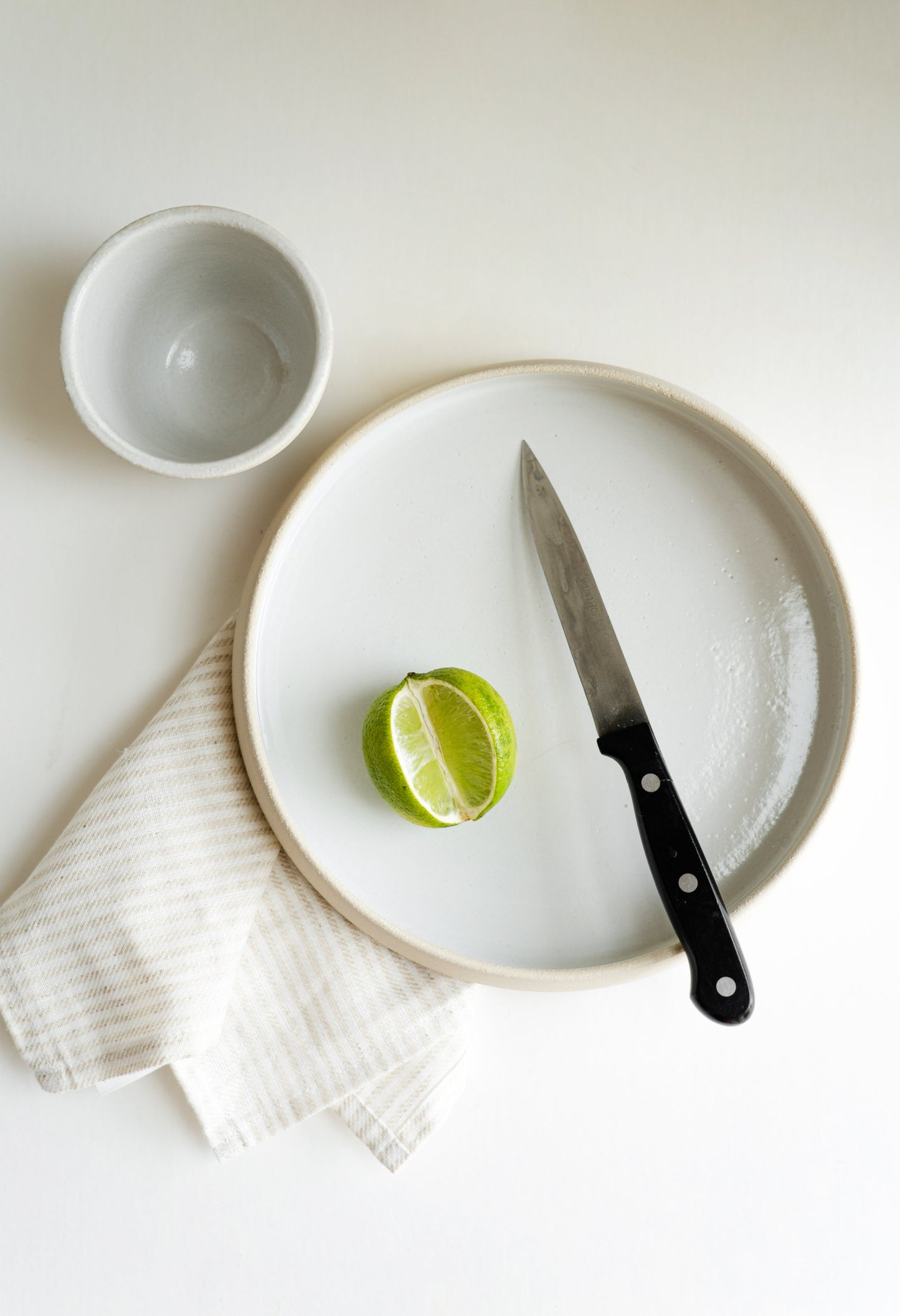 Handmade Stoneware Dinner Plates with High Sides