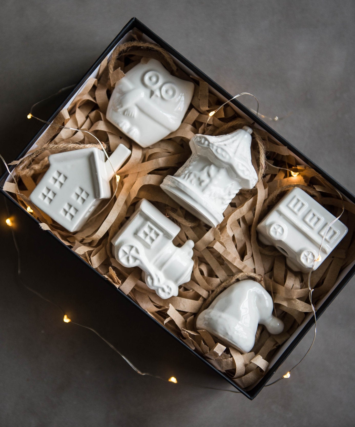 Handmade Porcelain Christmas Ornament Set