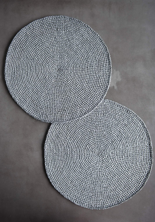 Hand Crochet Round Raffia Placemats