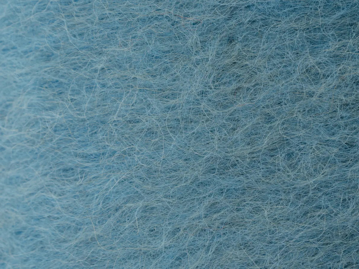 Sky Blue Handwoven Wool Pillow – Brushed Texture