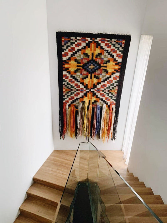 Wool Wall Hanging with Traditional Carpathian Pattern