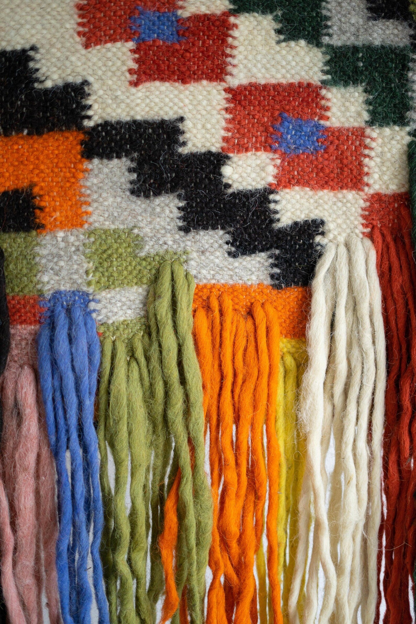 Wool Wall Hanging with Traditional Carpathian Pattern