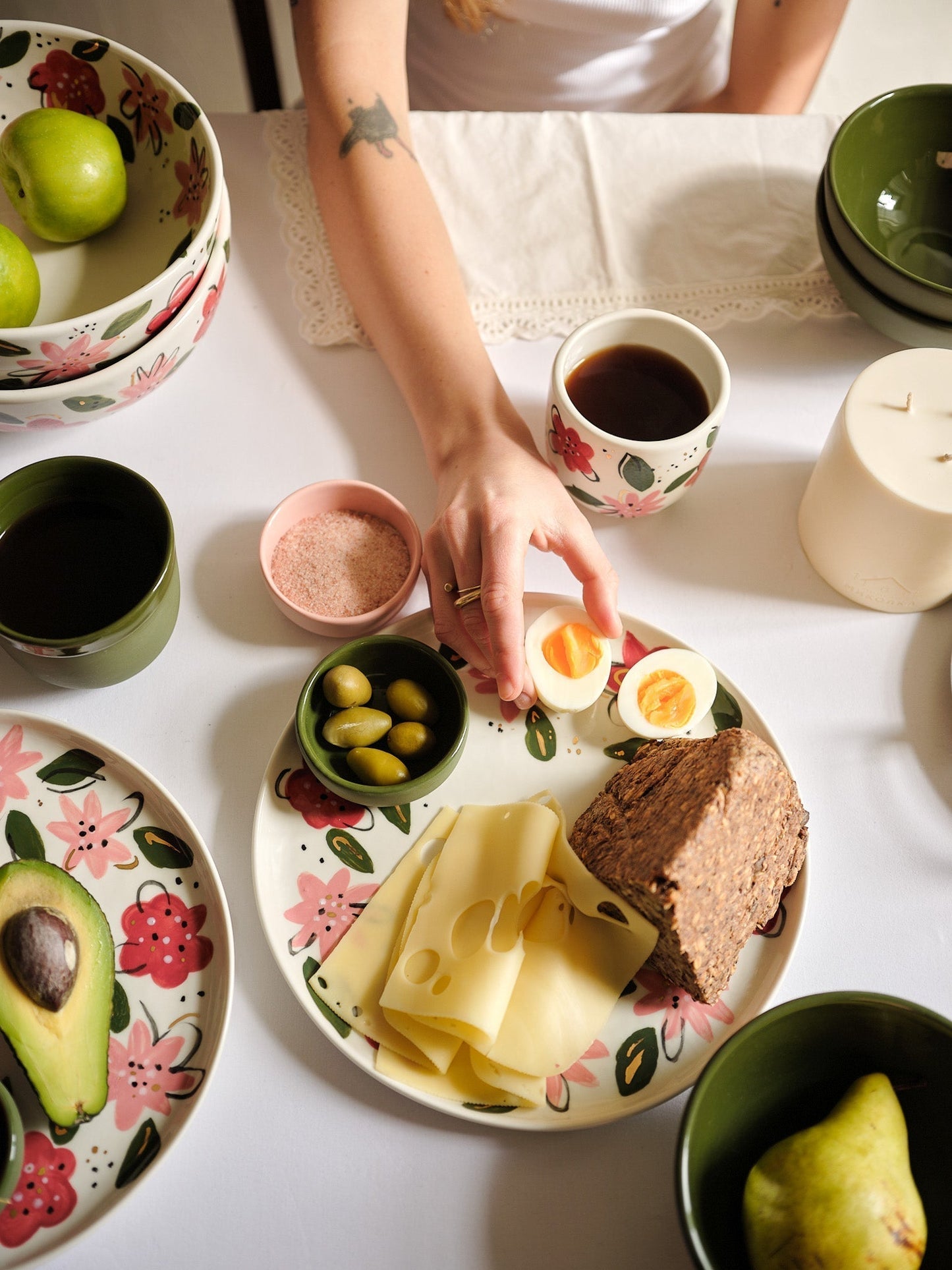 Hand-Painted Floral Dinner Plates