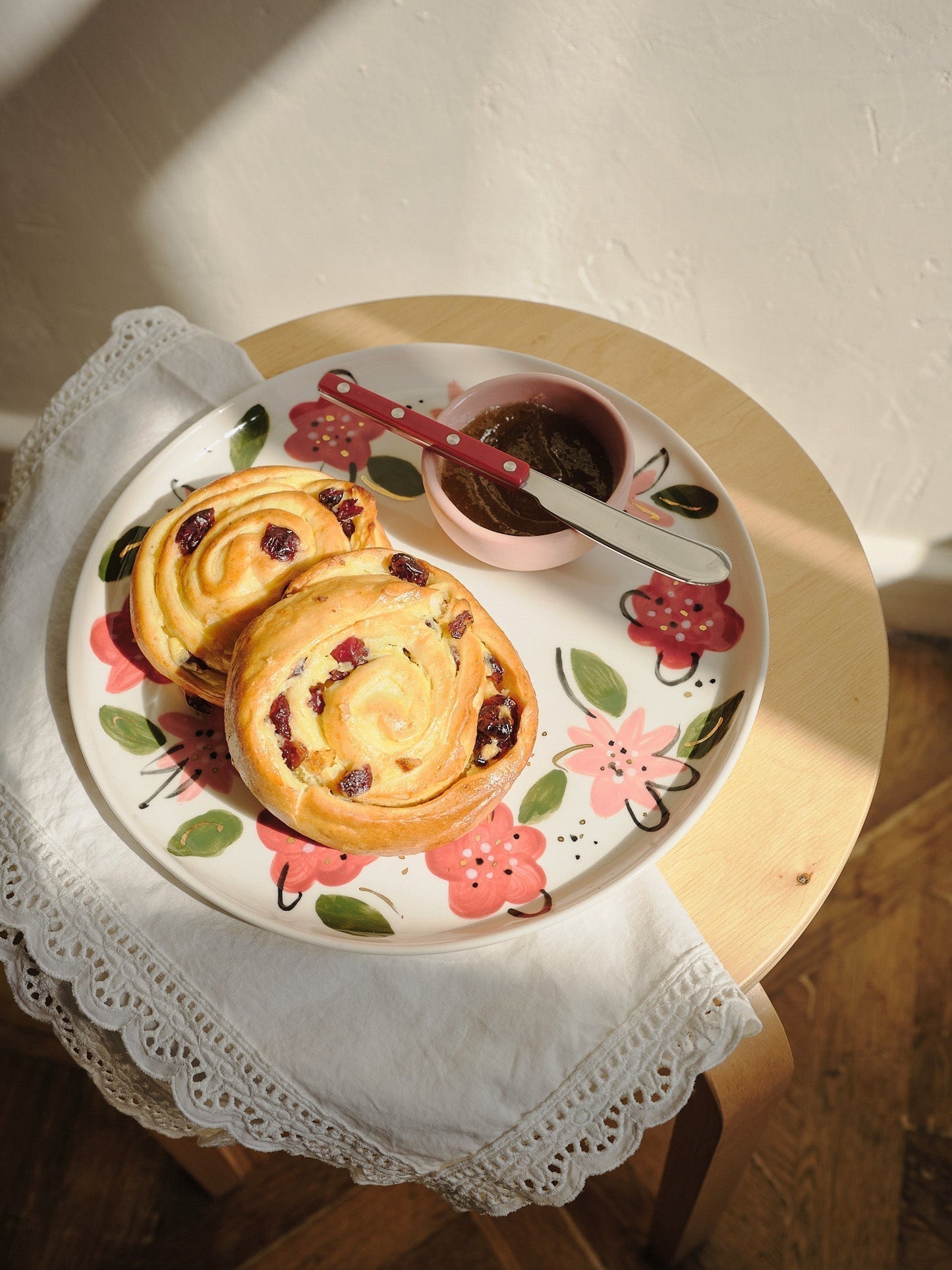 Hand-Painted Floral Dinner Plates