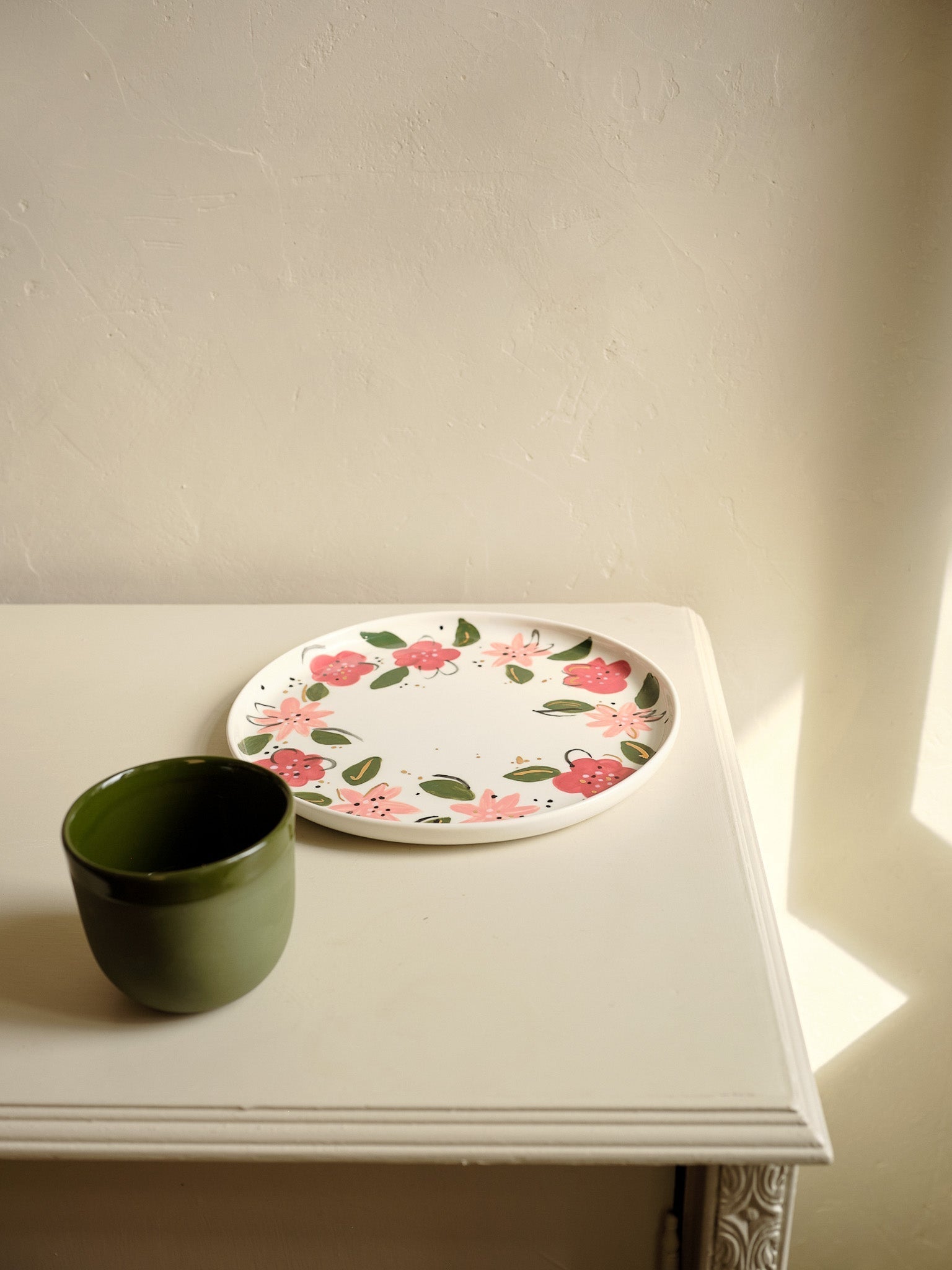 Hand-Painted Floral Dinner Plates