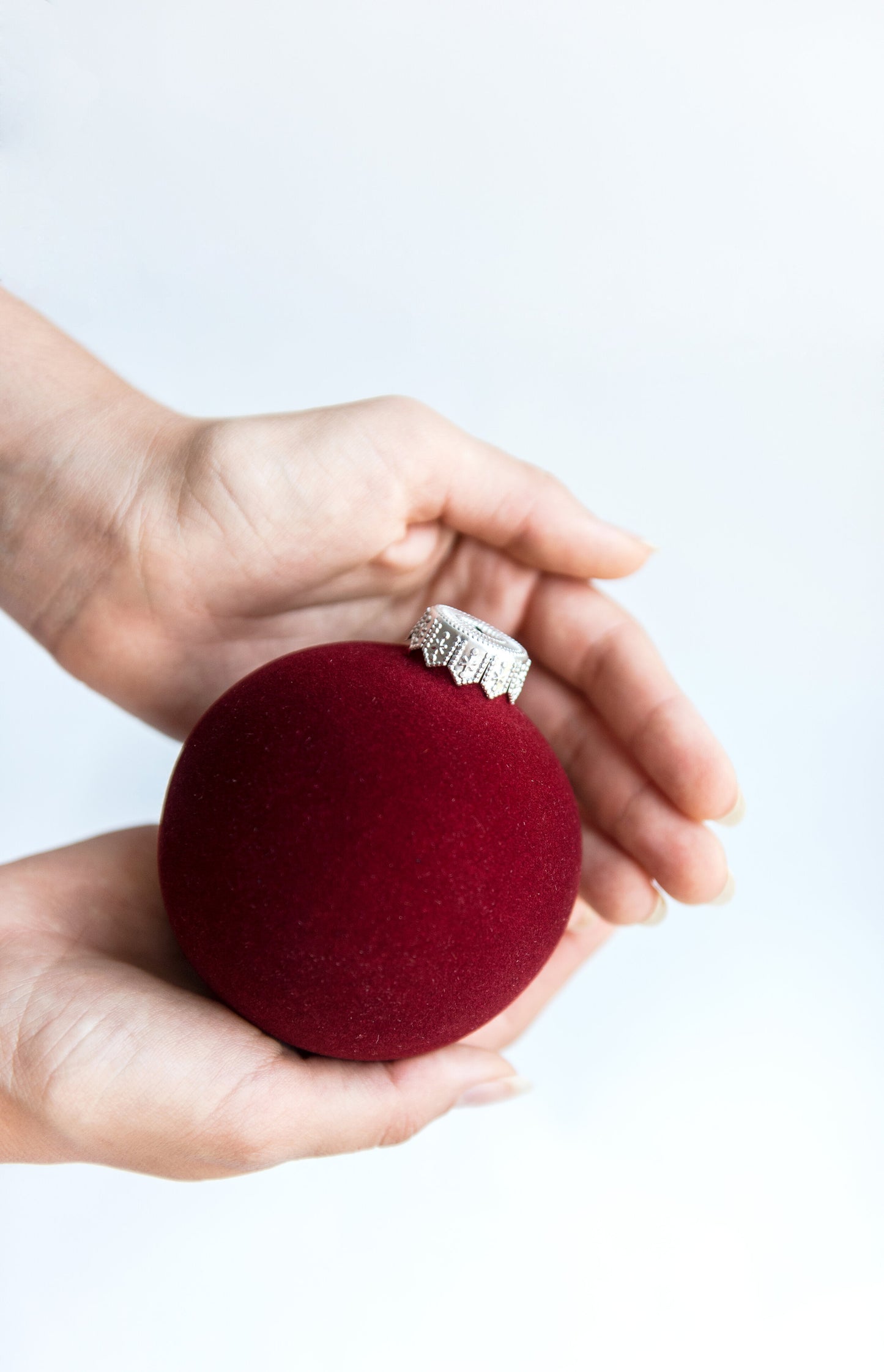 Porcelain Velour Christmas Ball Ornament