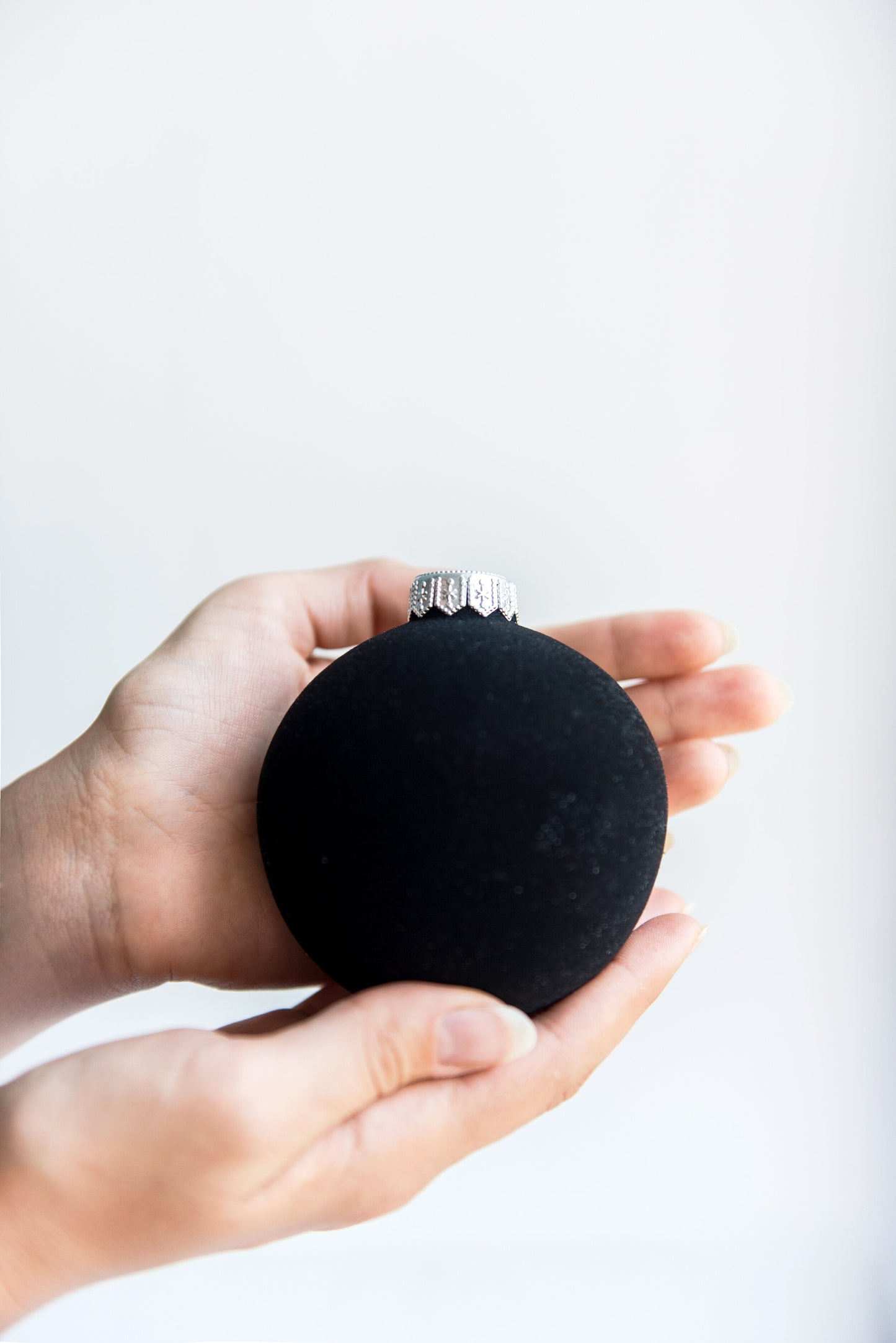 Porcelain Velour Christmas Ball Ornament